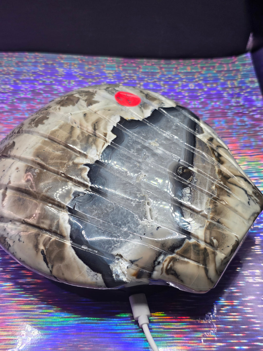 Volcano Agate Shell Bowl A