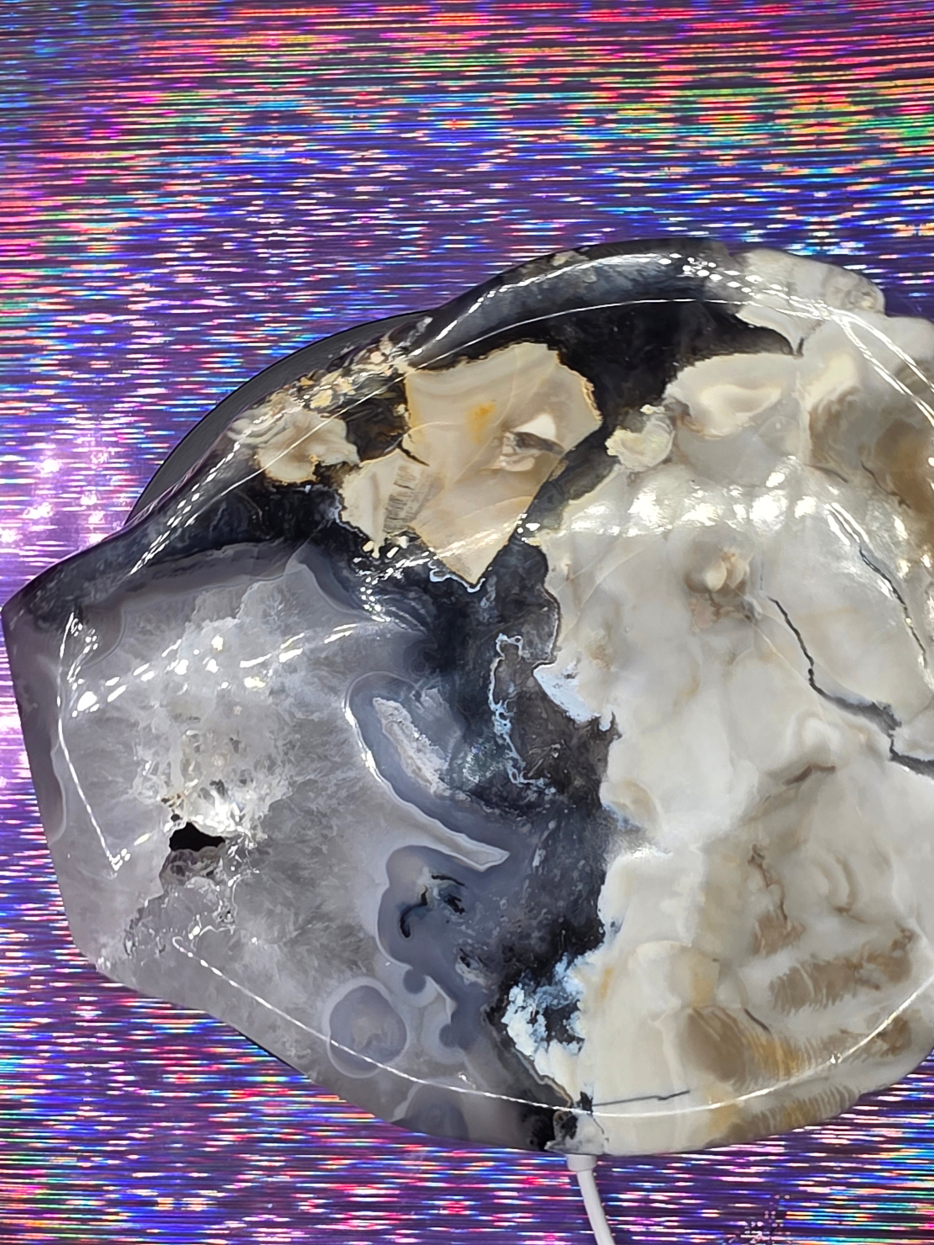 Volcano Agate Shell Bowl B