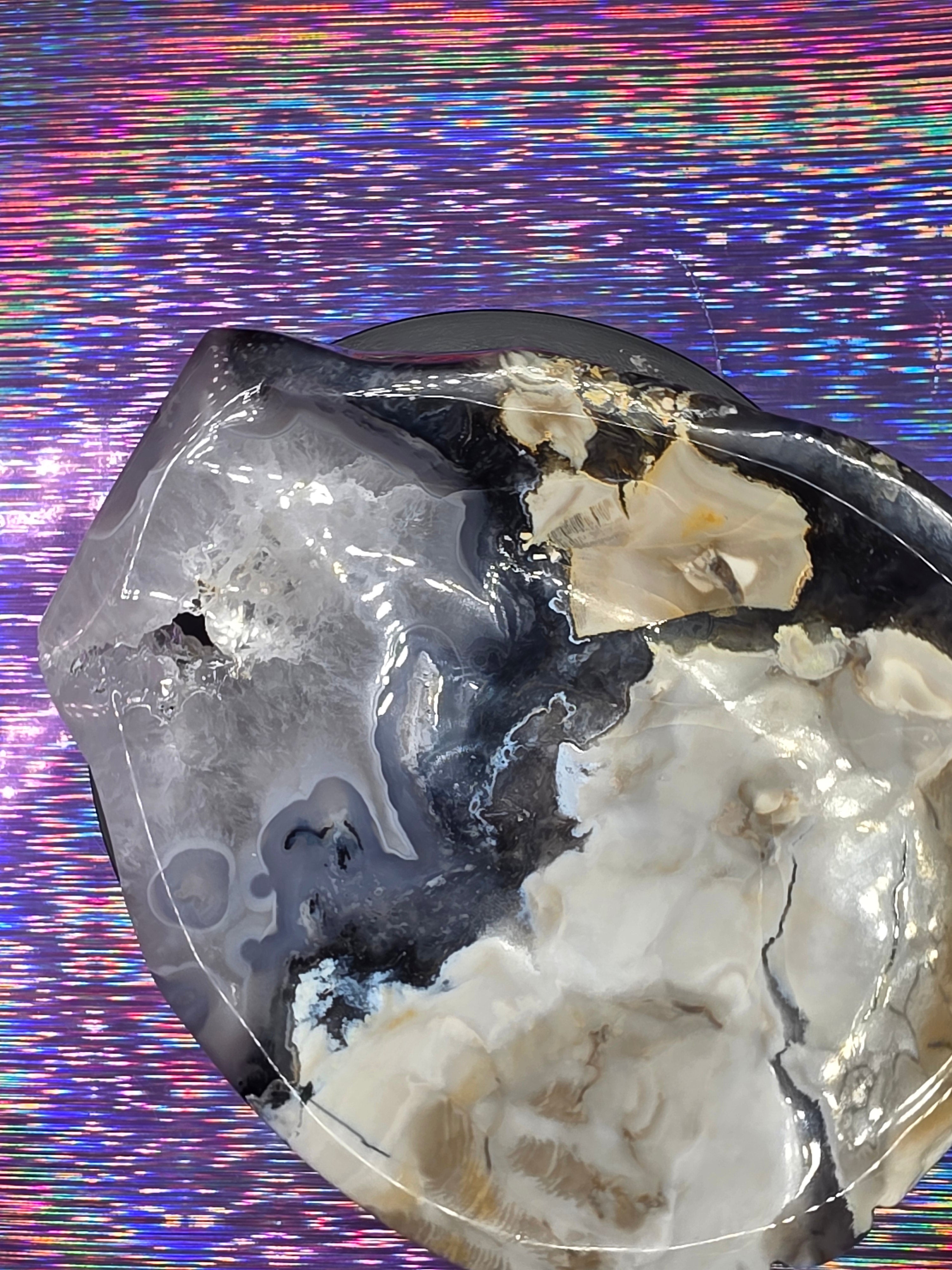 Volcano Agate Shell Bowl B