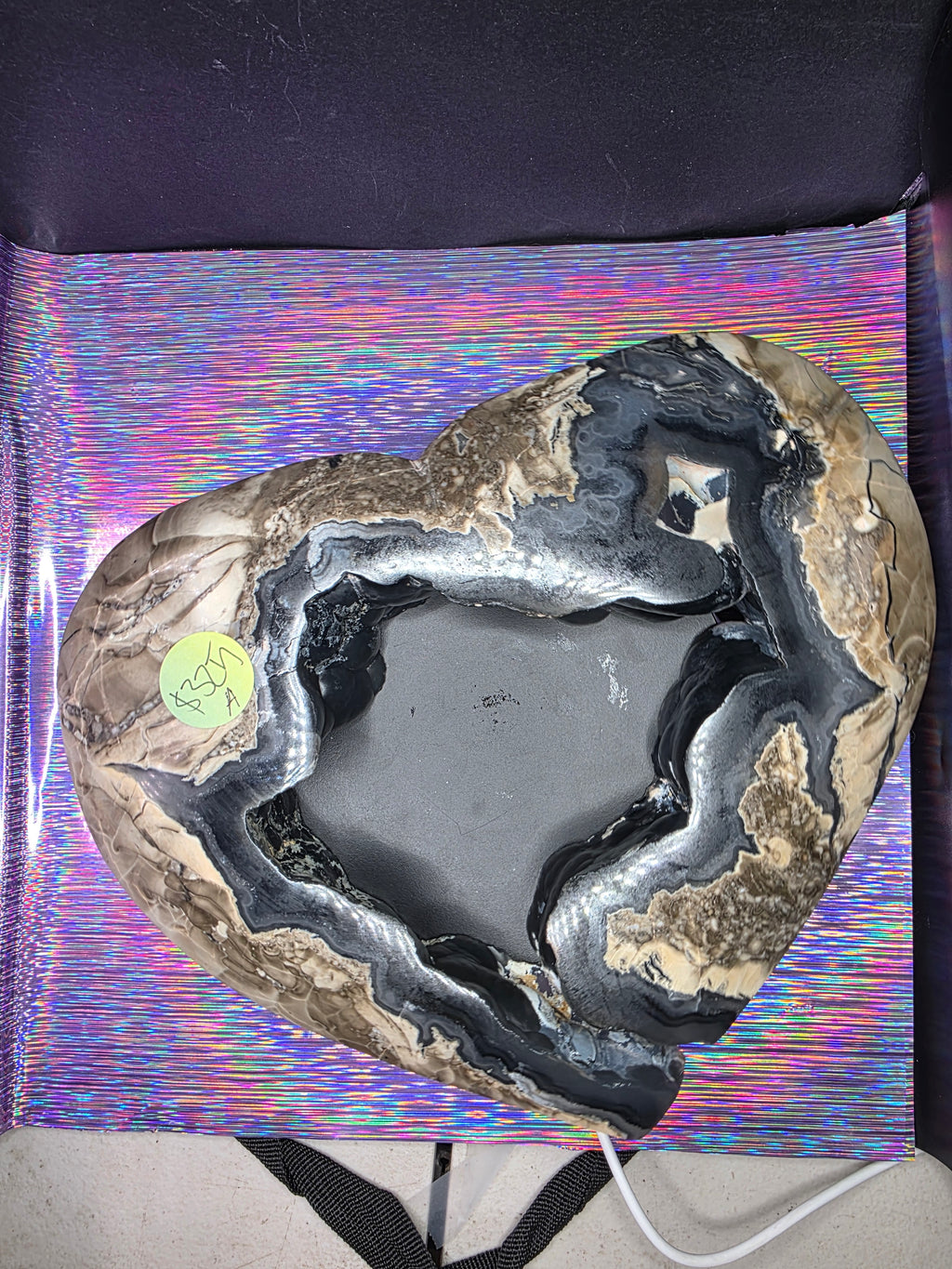 Huge Statement Volcano Agate Heart A
