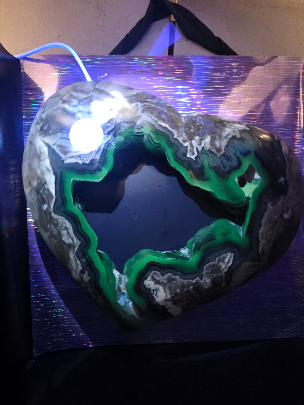 Huge Statement Volcano Agate Heart A