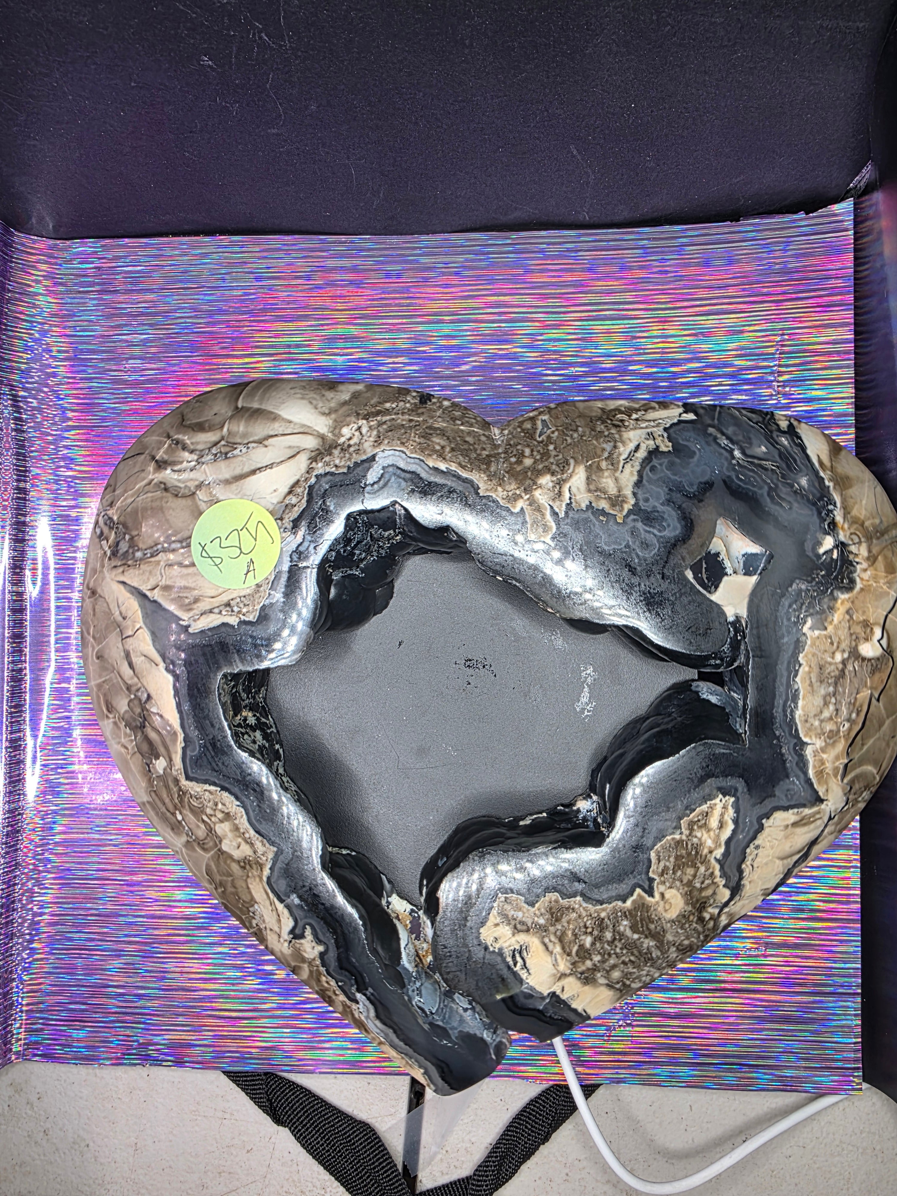 Huge Statement Volcano Agate Heart A