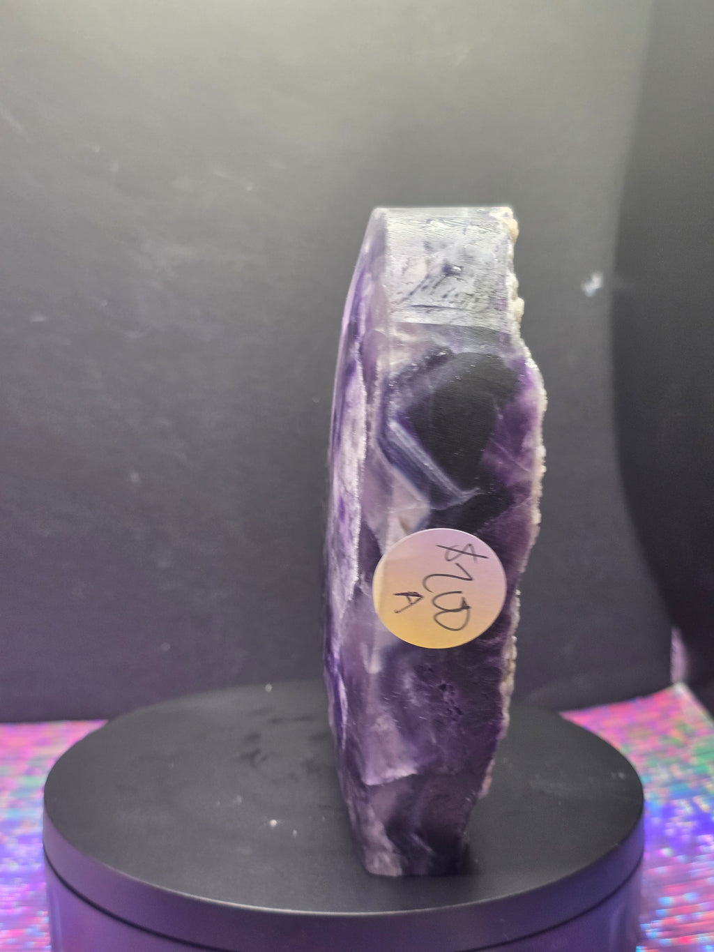 Large Half Polished / Half Raw Fluorite Heart