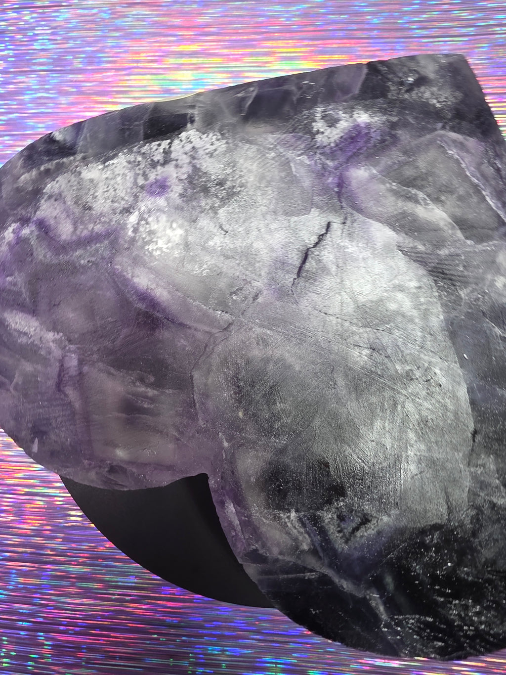 Large Half Polished / Half Raw Fluorite Heart