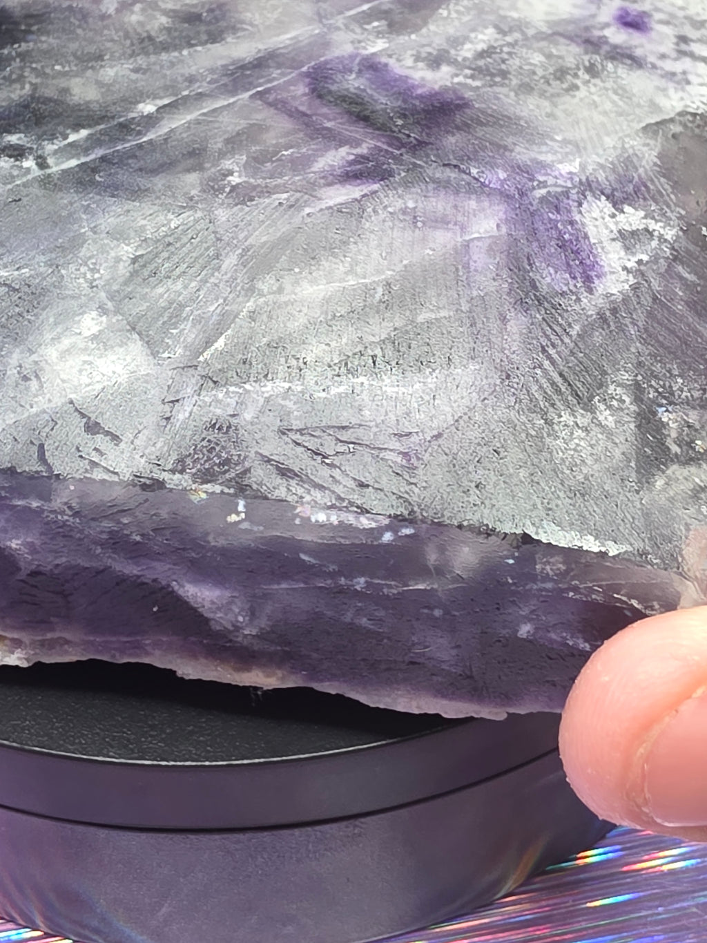 Large Half Polished / Half Raw Fluorite Heart