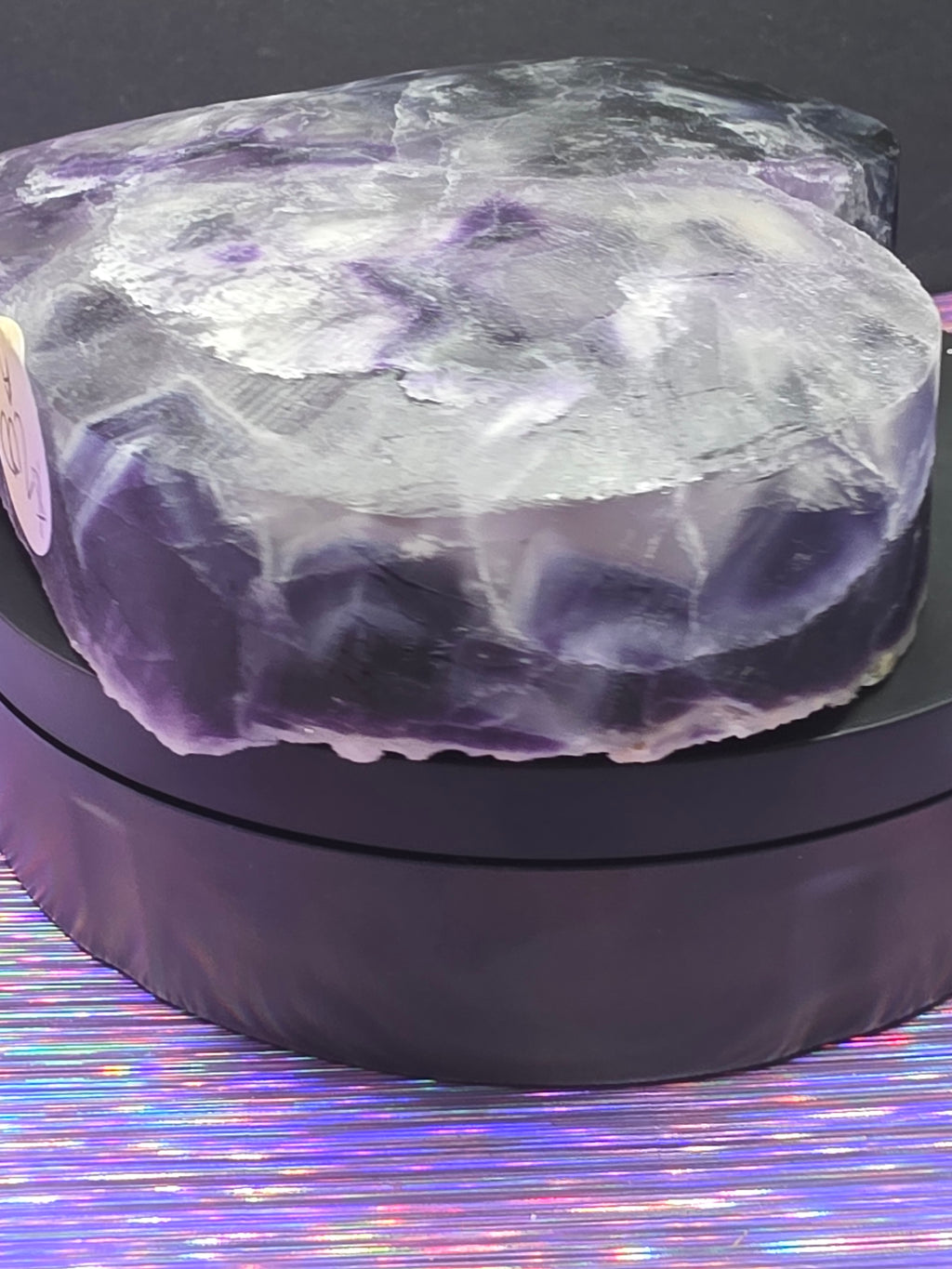Large Half Polished / Half Raw Fluorite Heart