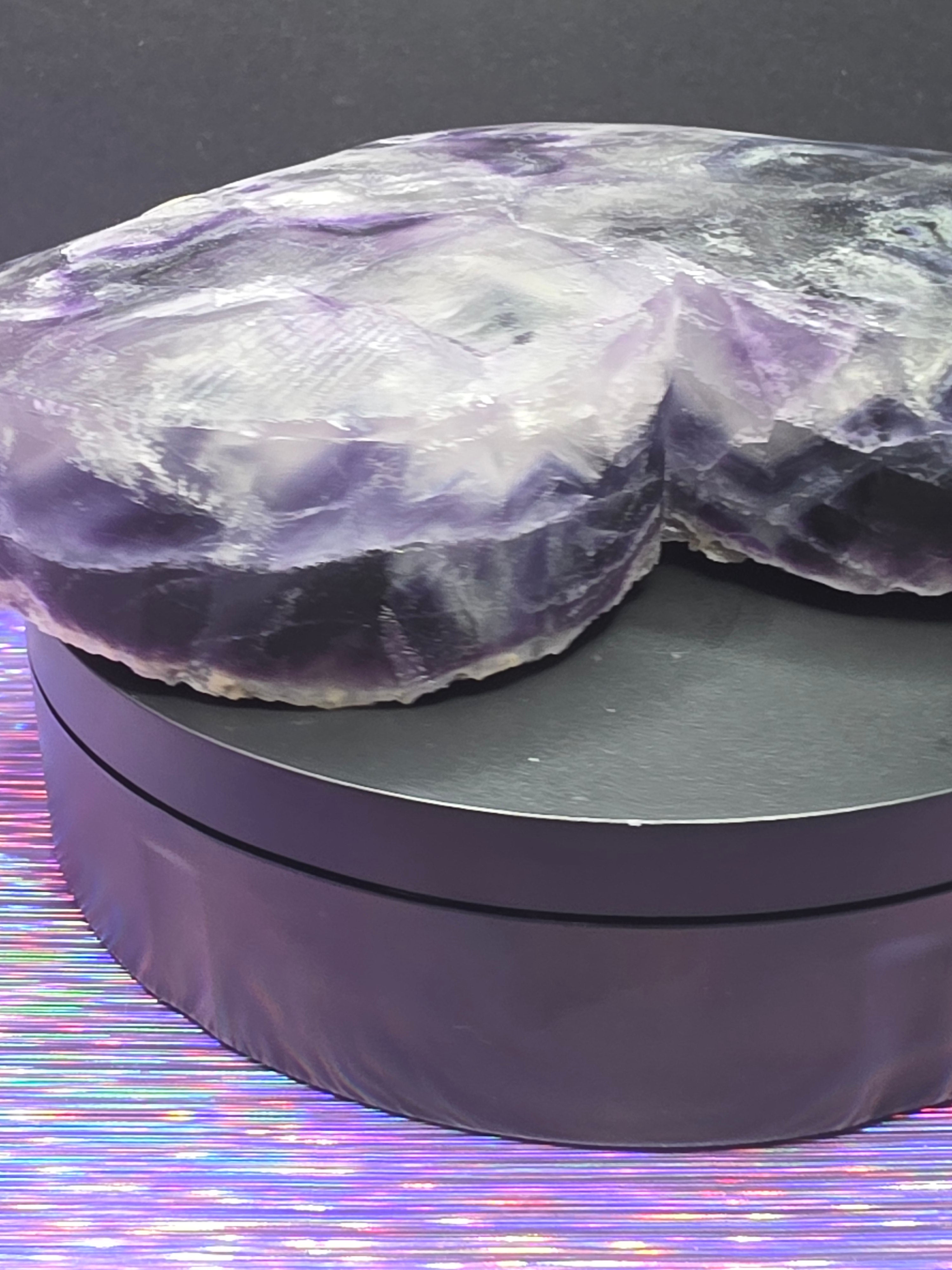 Large Half Polished / Half Raw Fluorite Heart