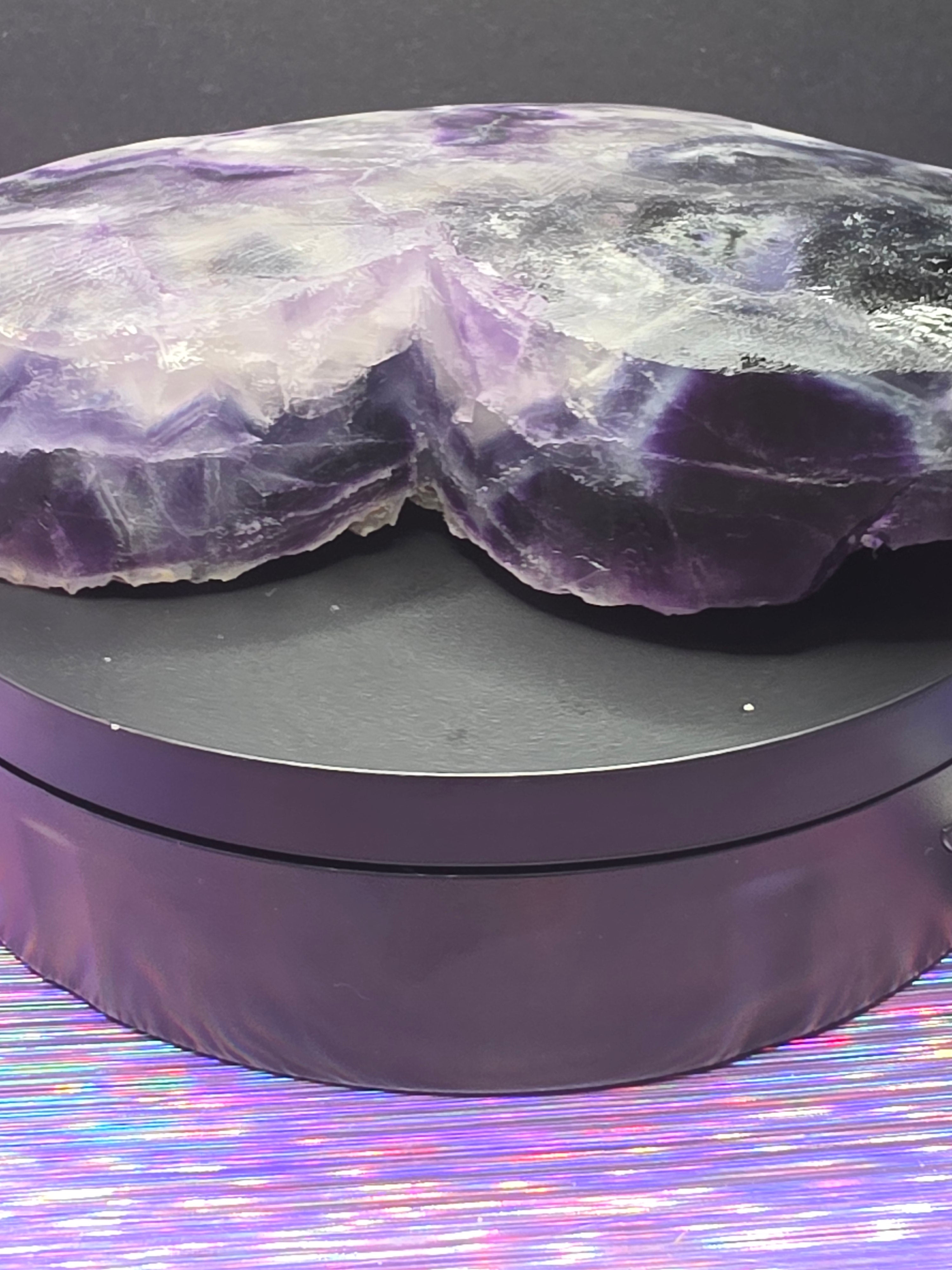 Large Half Polished / Half Raw Fluorite Heart