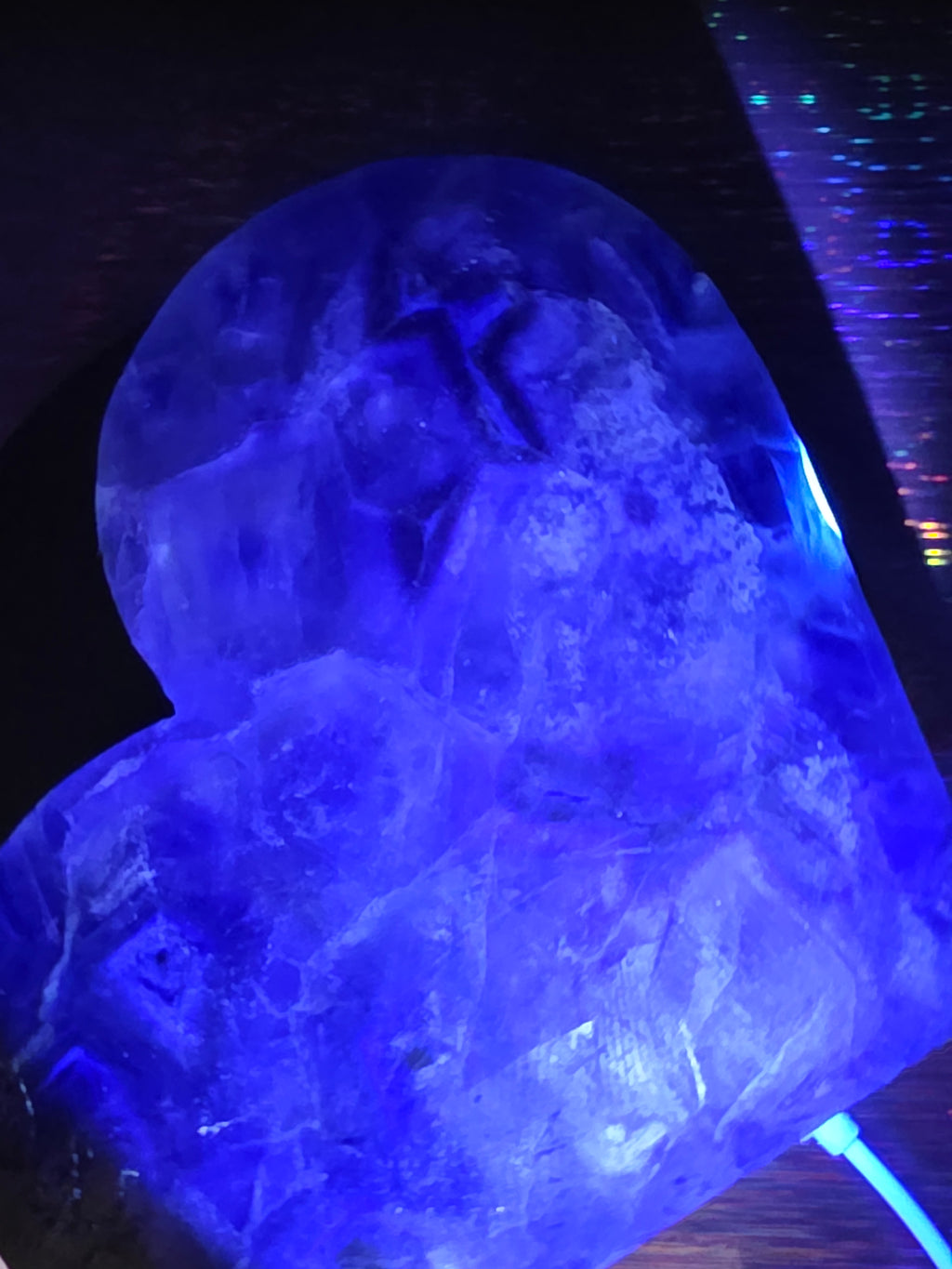 Large Half Polished / Half Raw Fluorite Heart