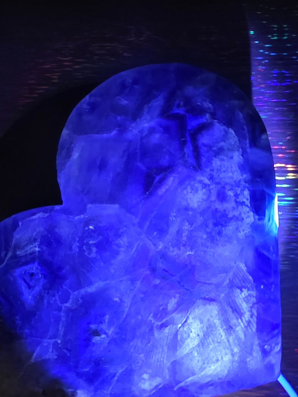 Large Half Polished / Half Raw Fluorite Heart