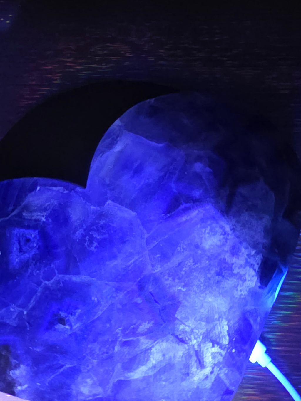 Large Half Polished / Half Raw Fluorite Heart