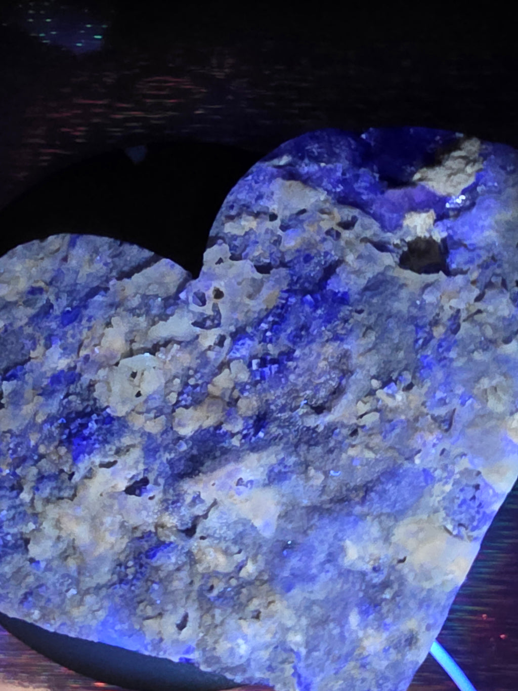 Large Half Polished / Half Raw Fluorite Heart