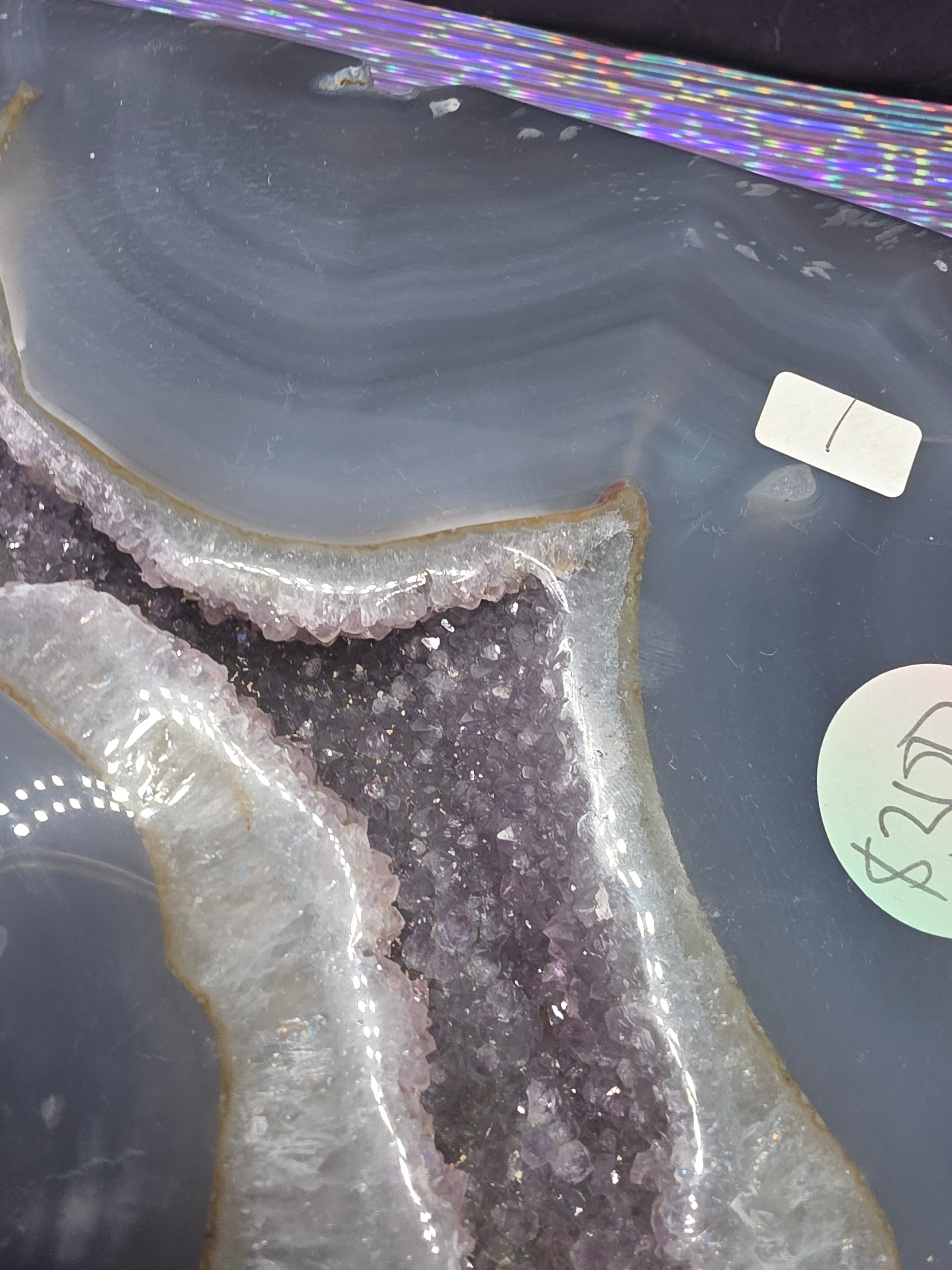 Huge Amethyst Agate Heart with Stand