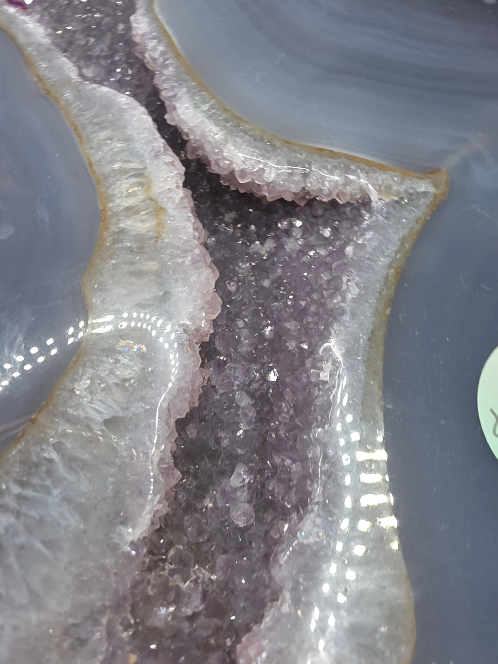Huge Amethyst Agate Heart with Stand