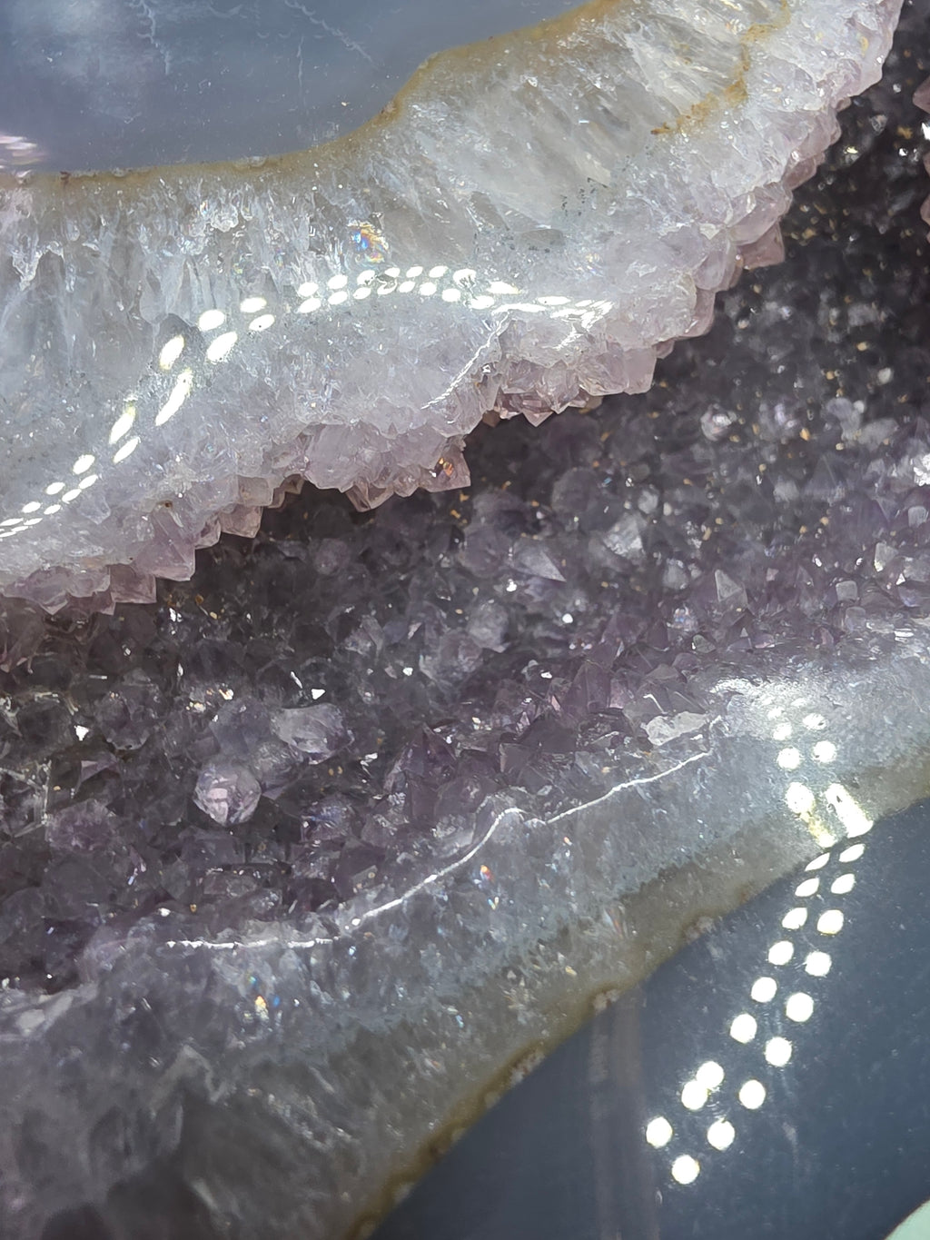 Huge Amethyst Agate Heart with Stand