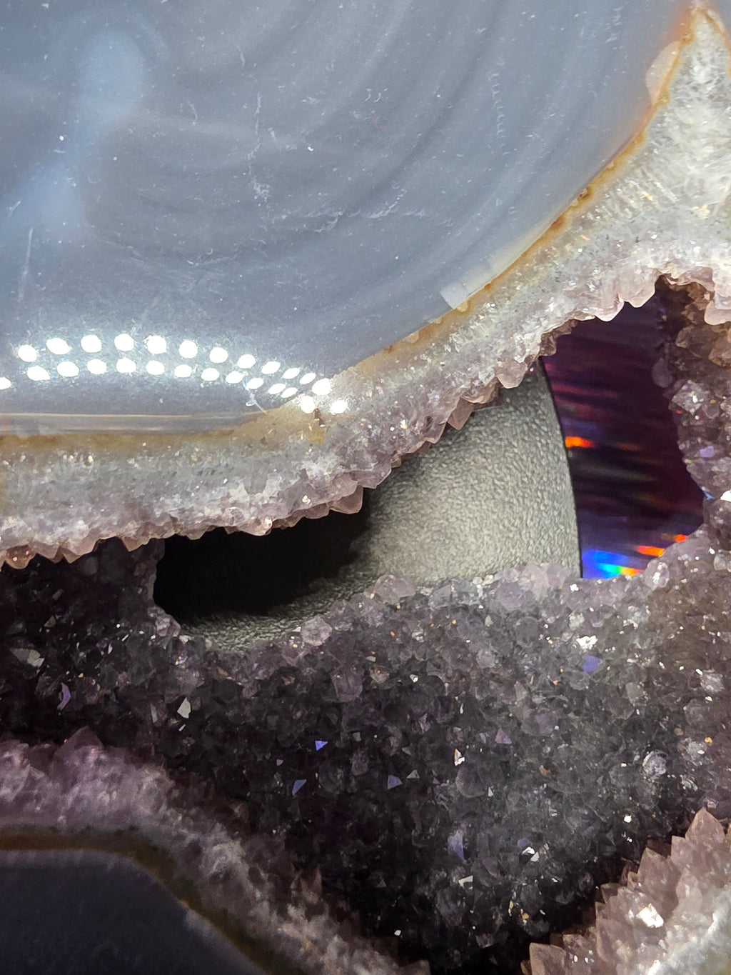 Huge Amethyst Agate Heart with Stand