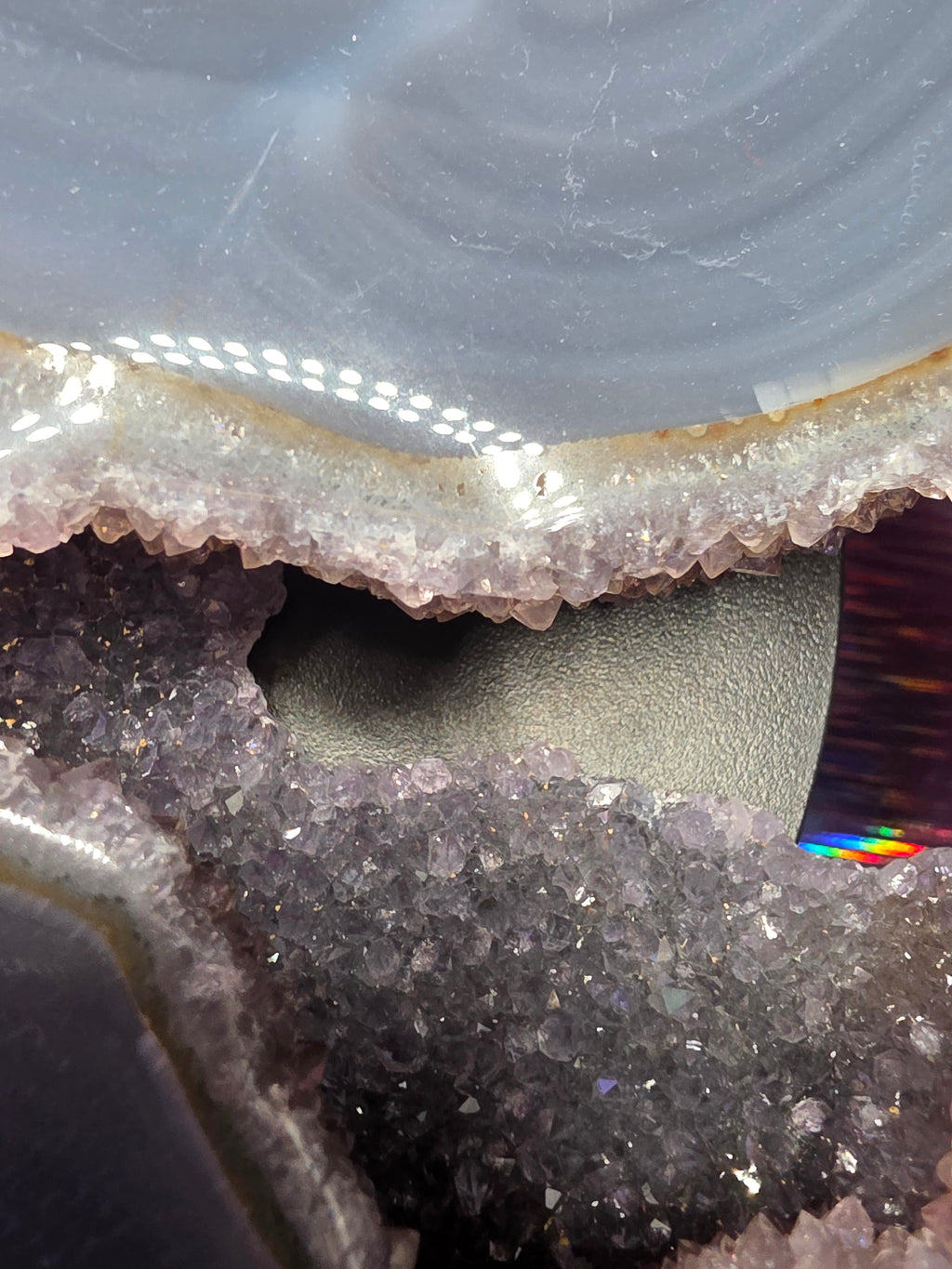Huge Amethyst Agate Heart with Stand