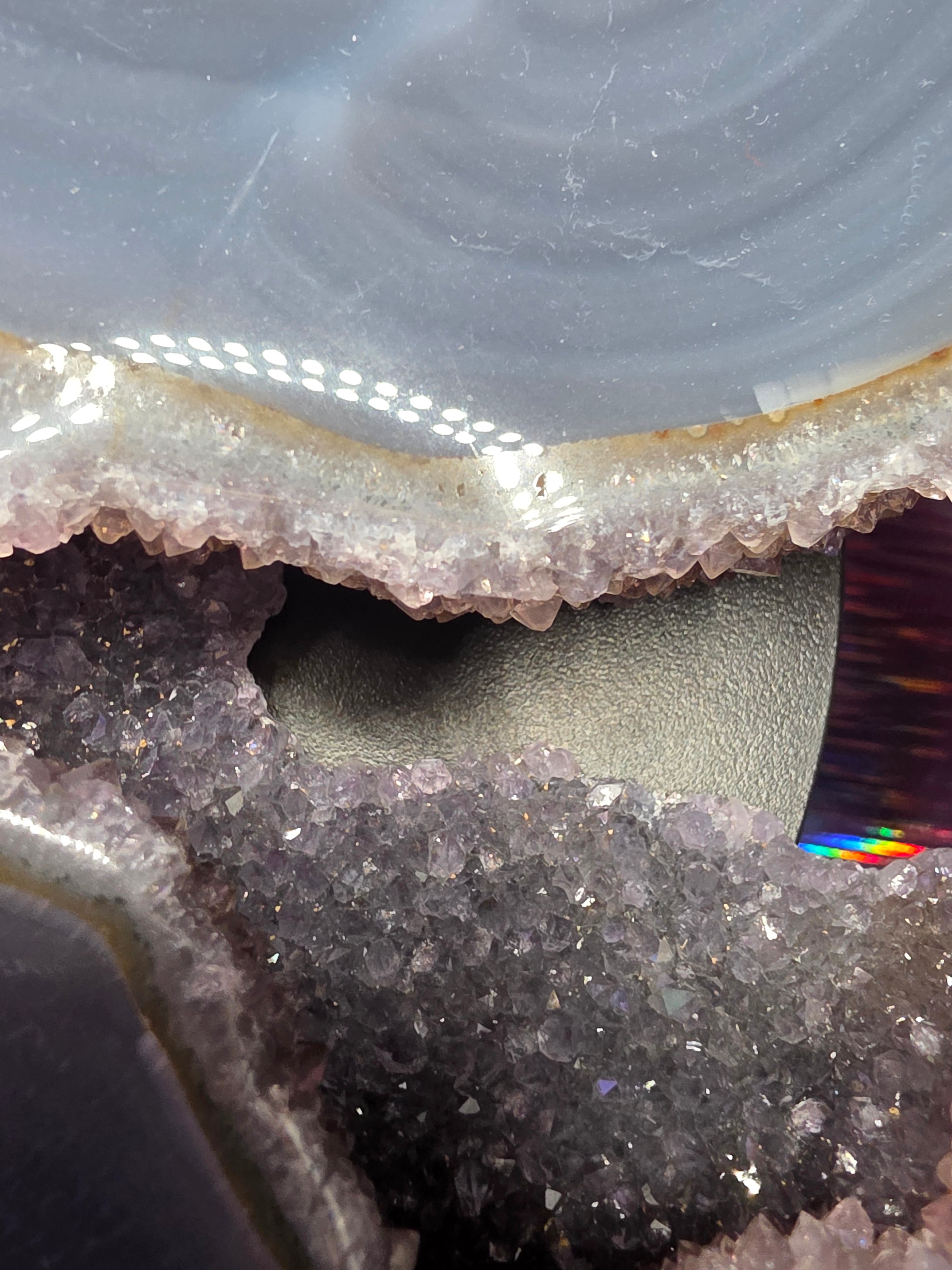 Huge Amethyst Agate Heart with Stand