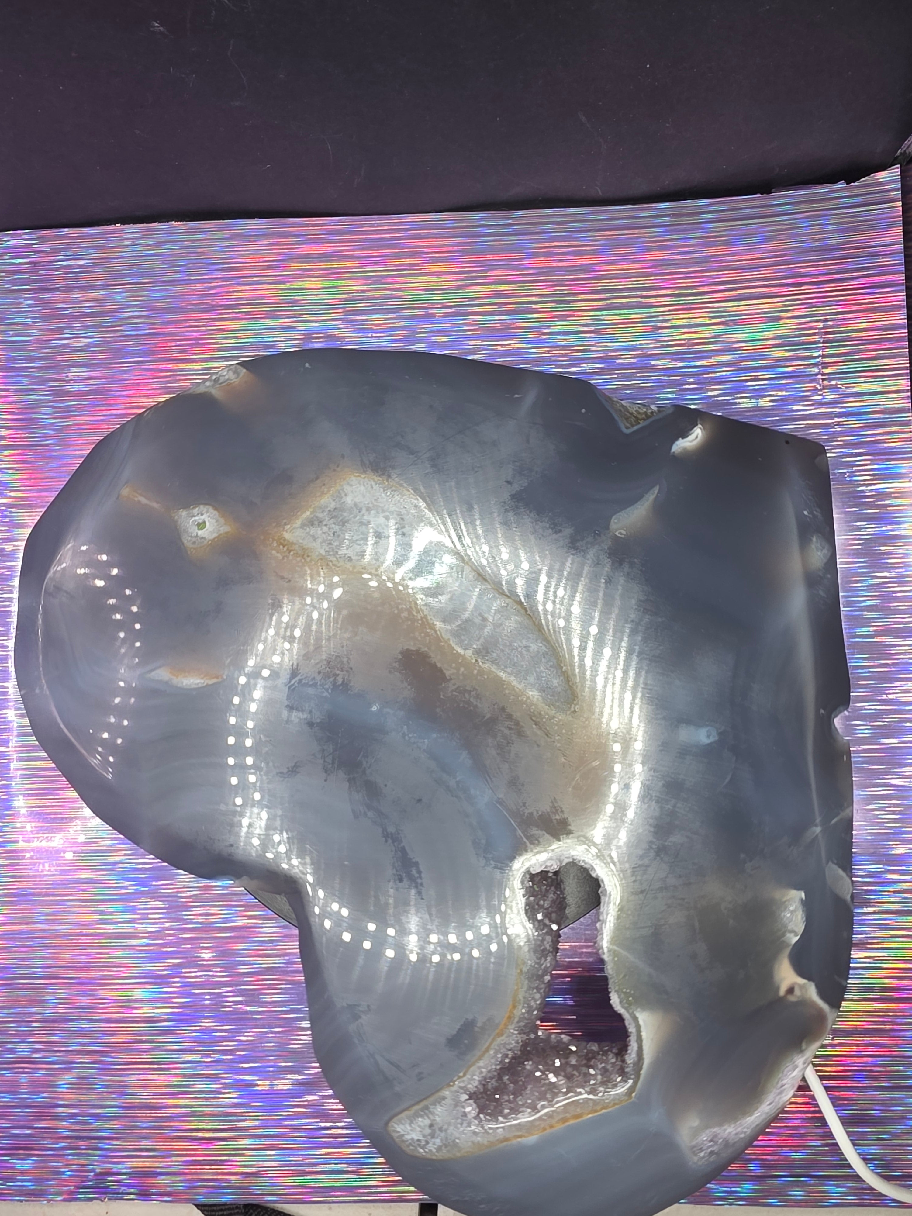 Huge Amethyst Agate Heart with Stand