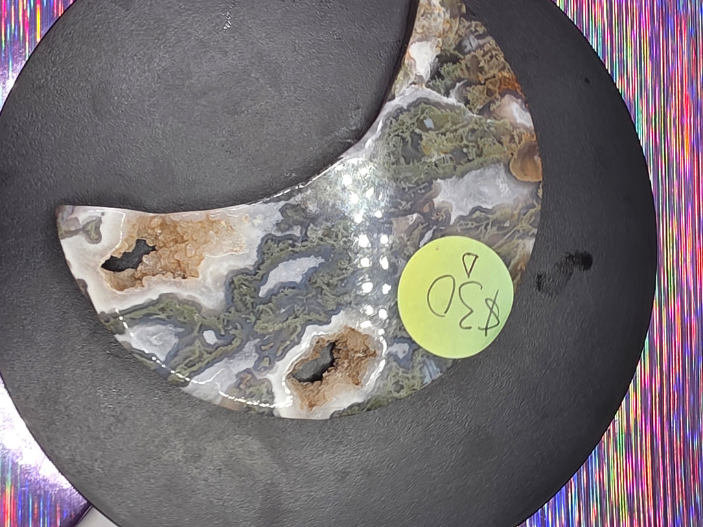 Moss Agate Moon D