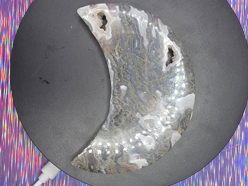 Moss Agate Moon D