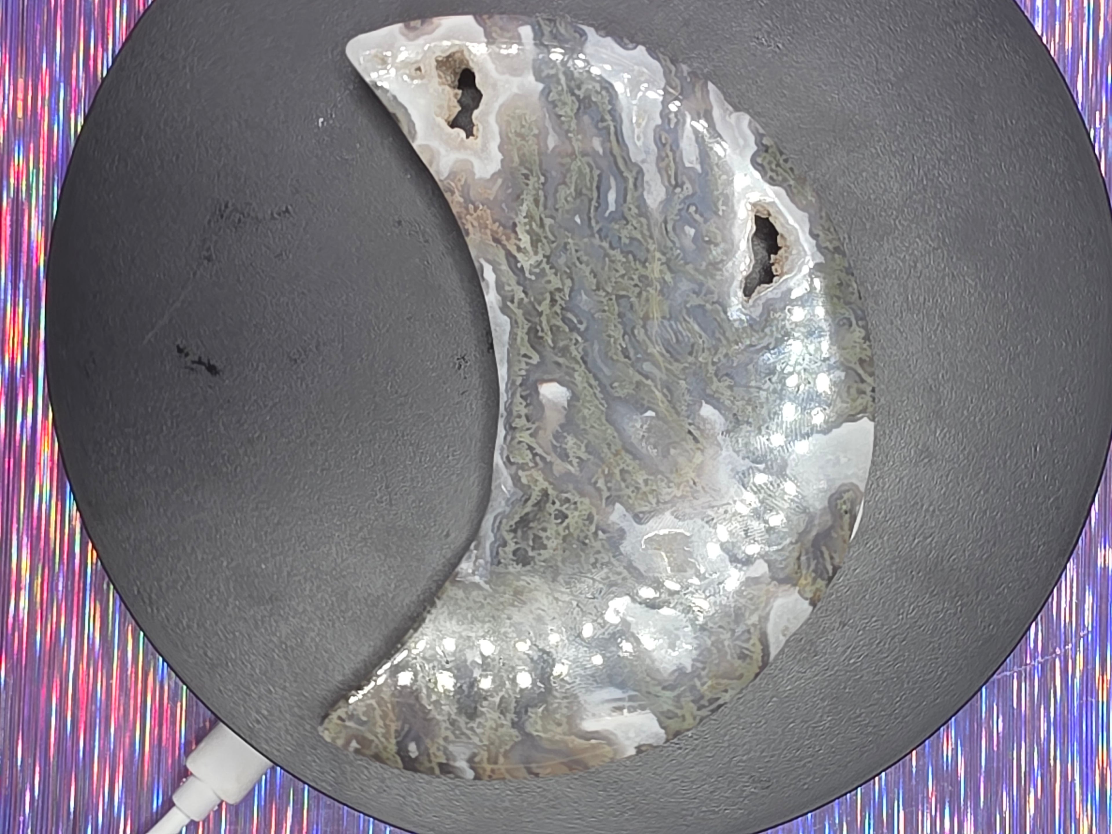Moss Agate Moon D