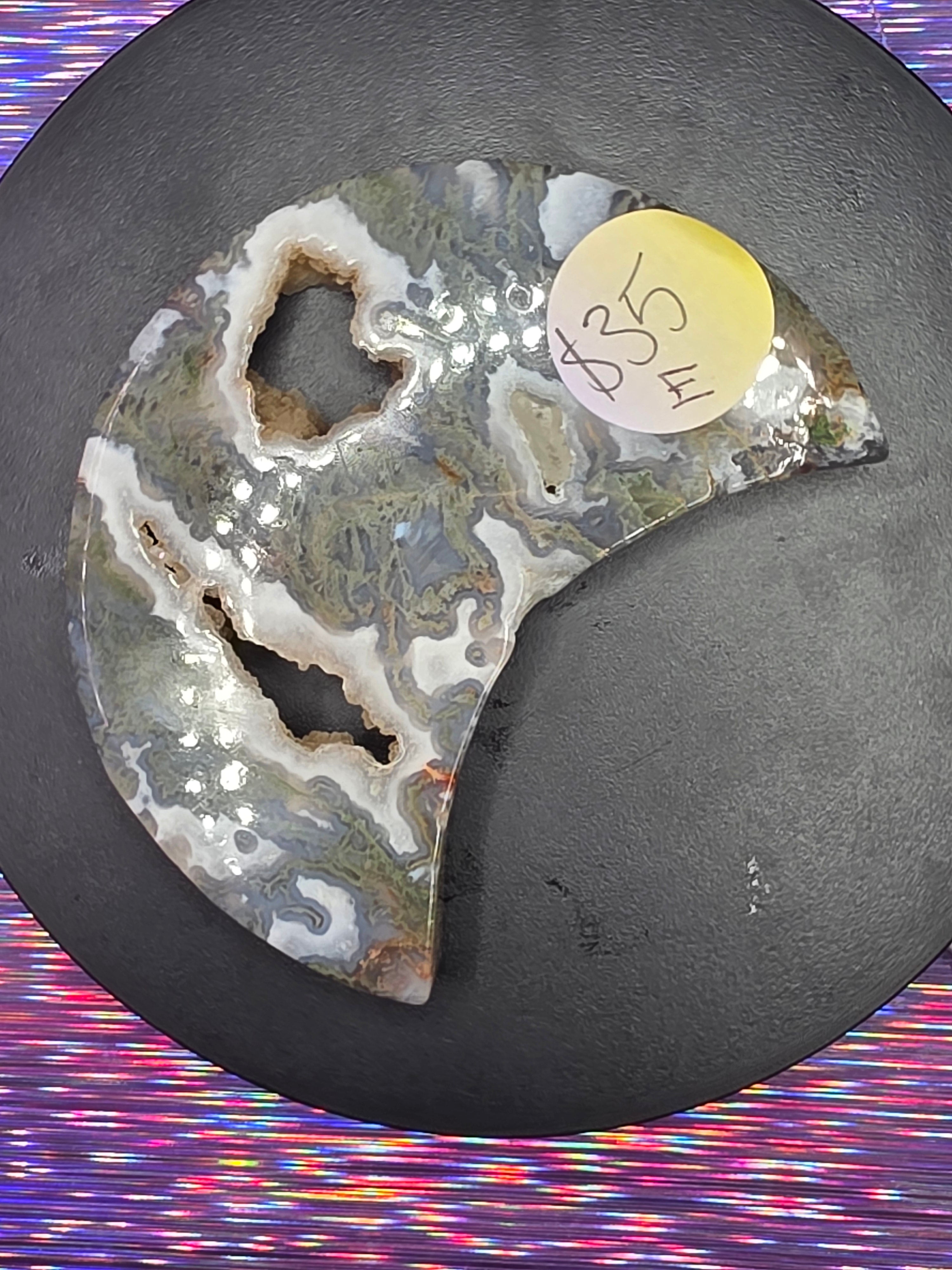 Moss Agate Moon E