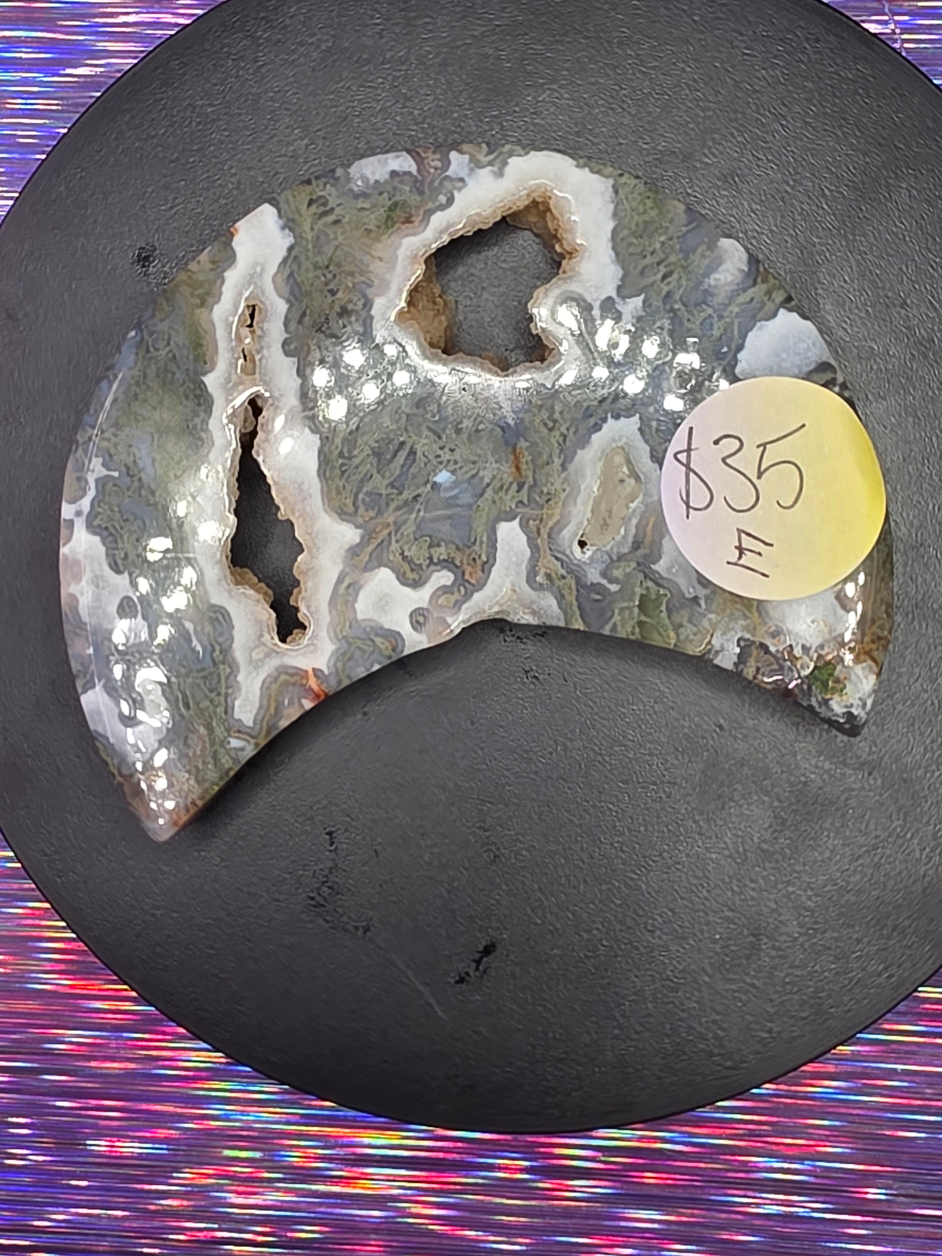 Moss Agate Moon E