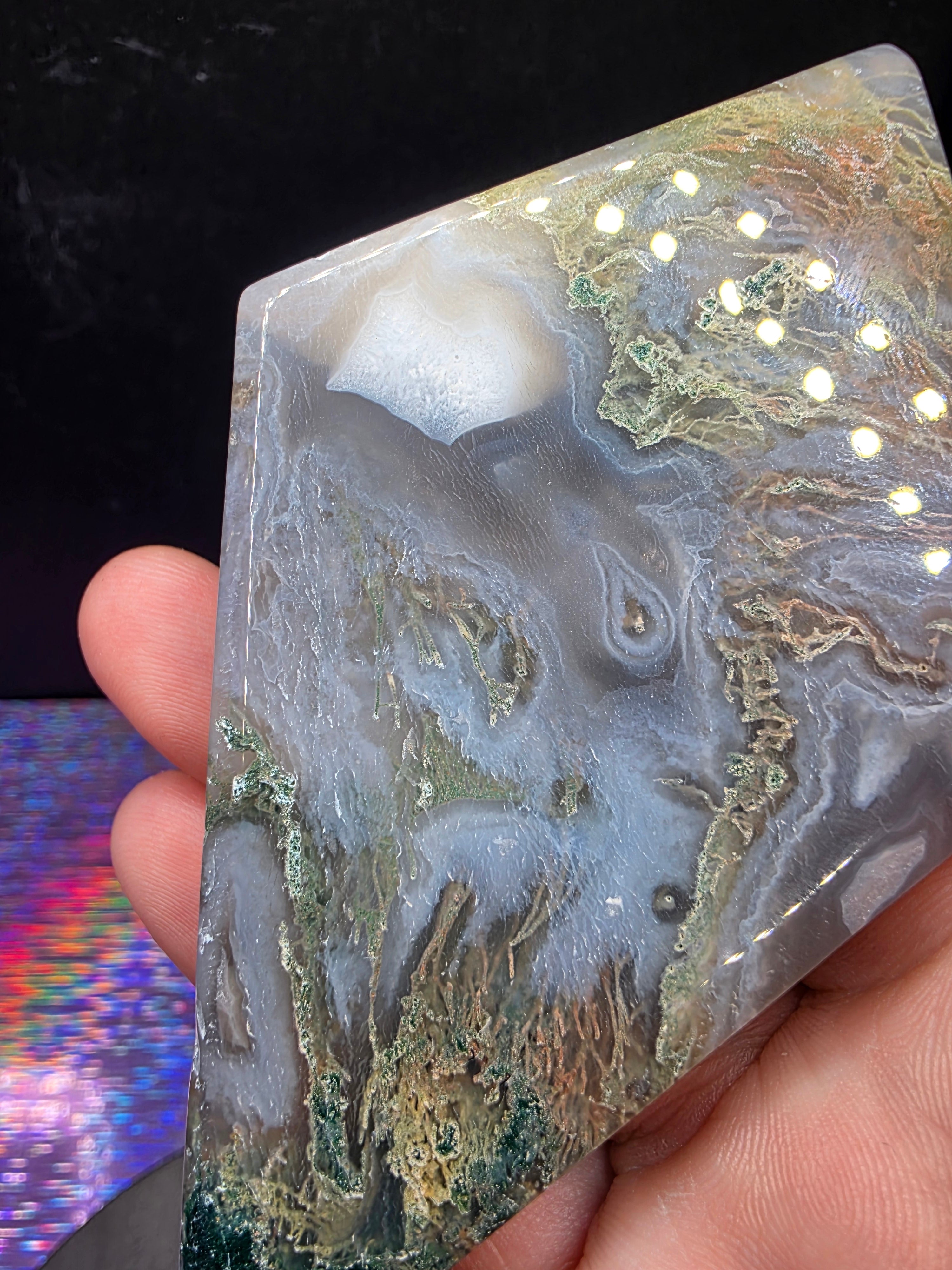 Moss Agate Diamond D