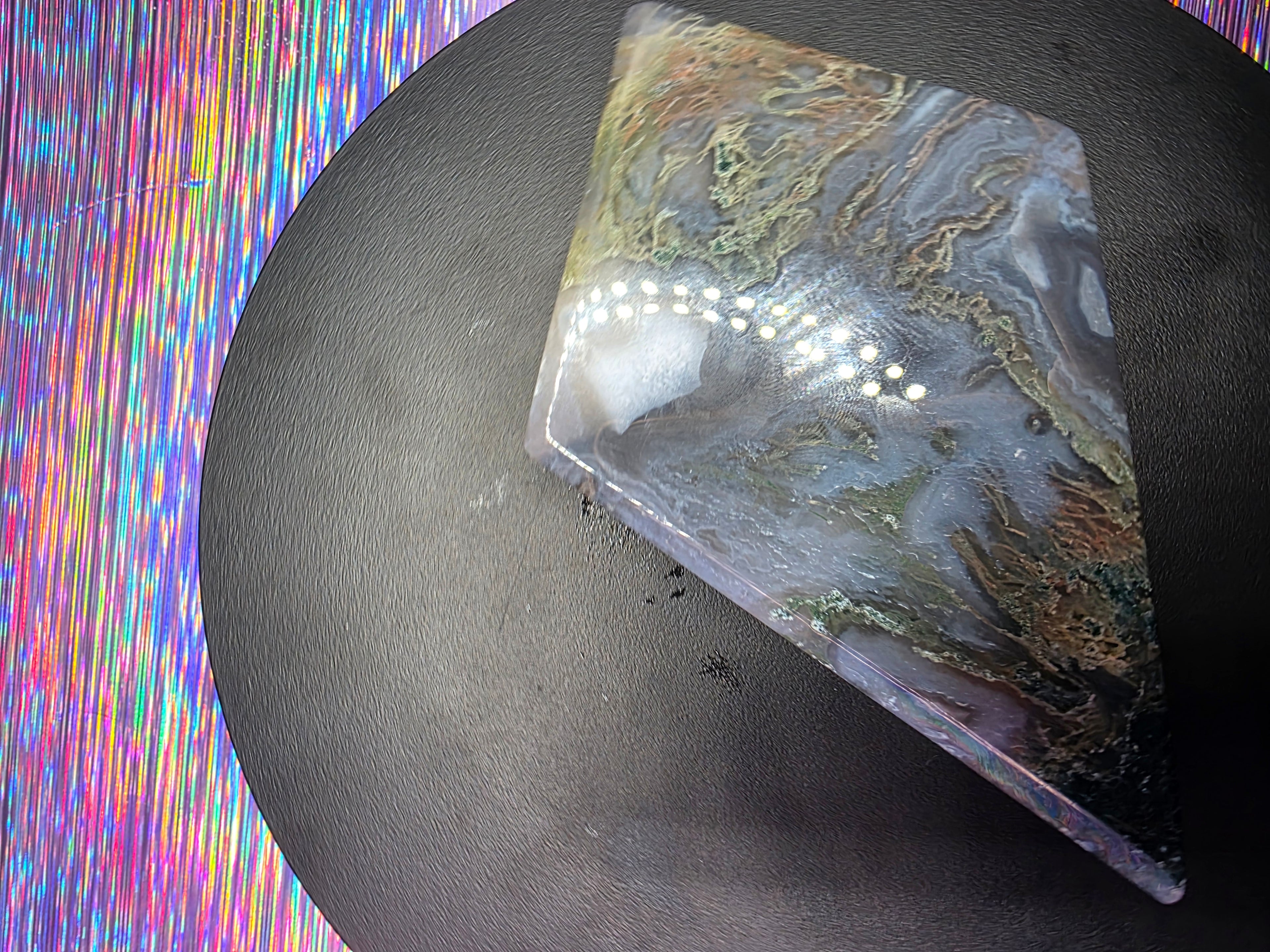 Moss Agate Diamond D