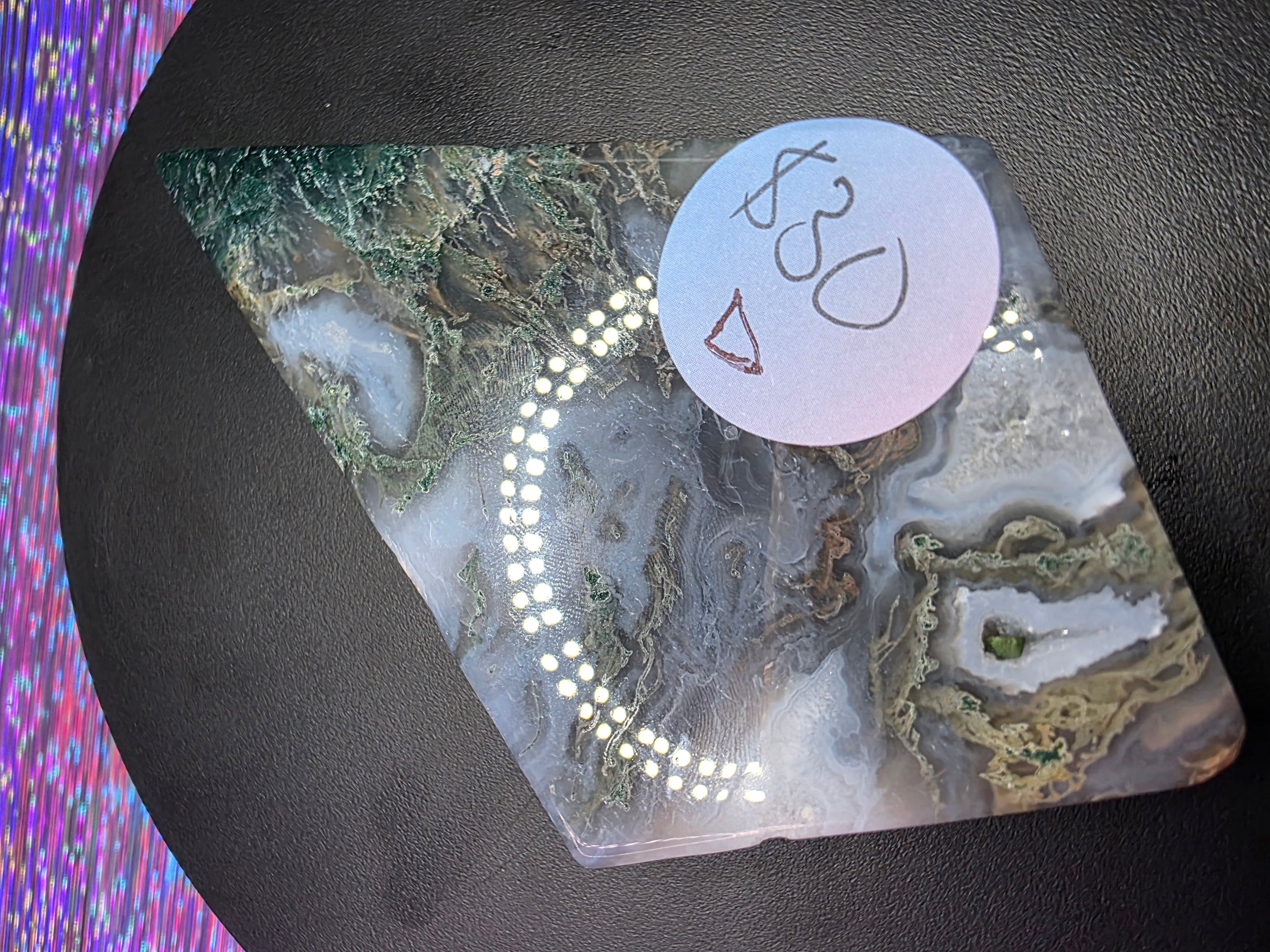 Moss Agate Diamond D