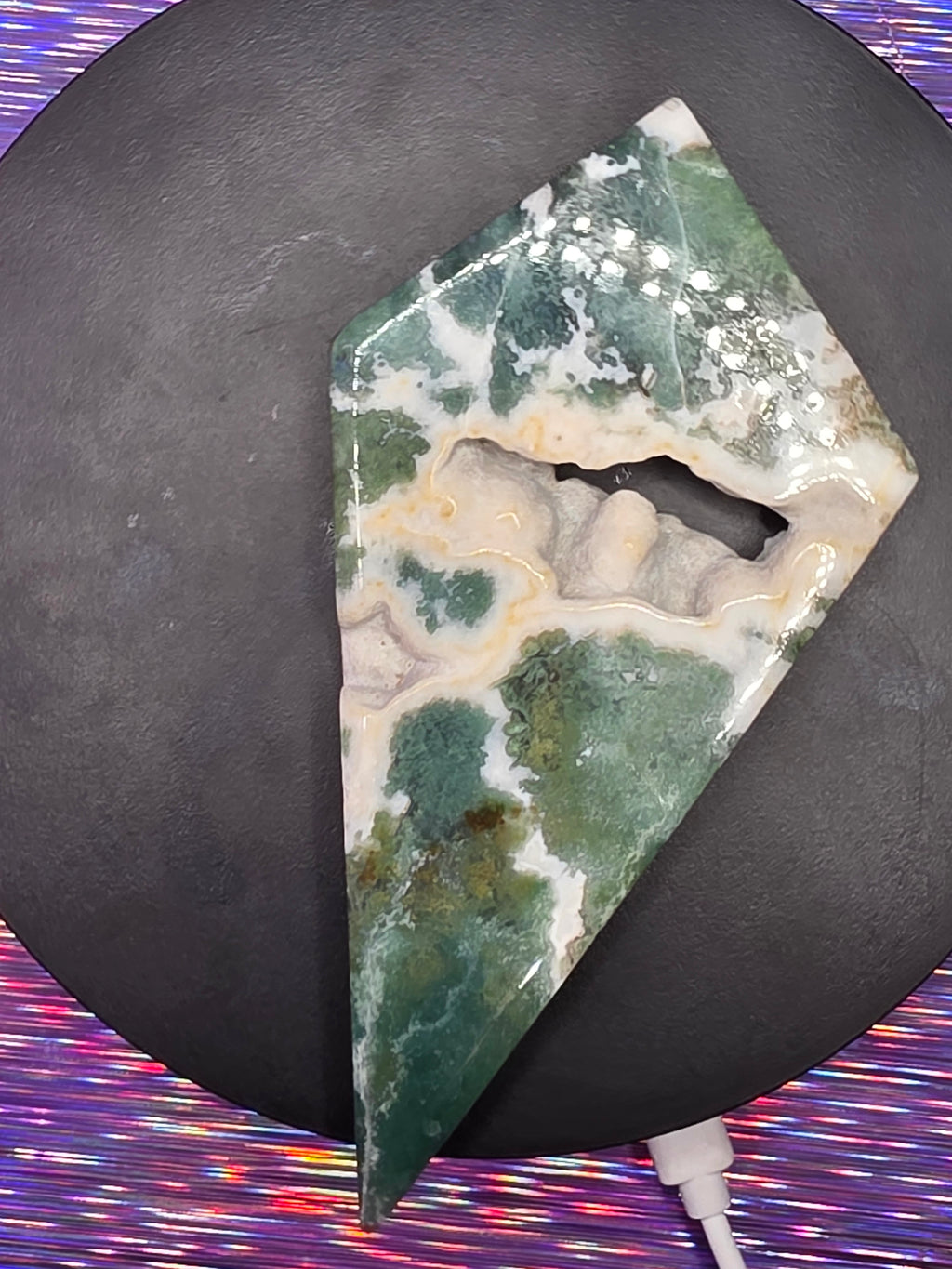 Moss Agate Diamond H