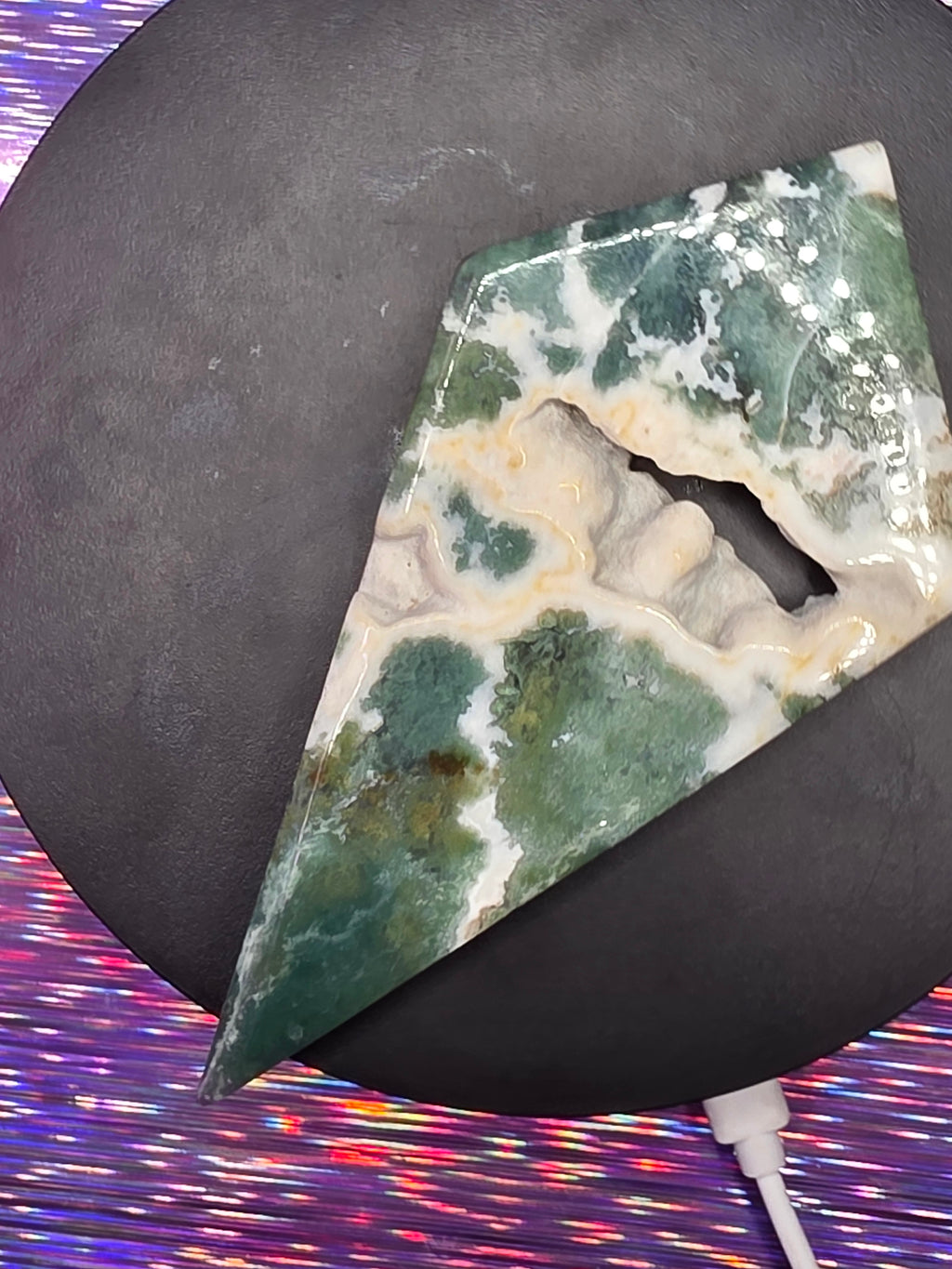 Moss Agate Diamond H