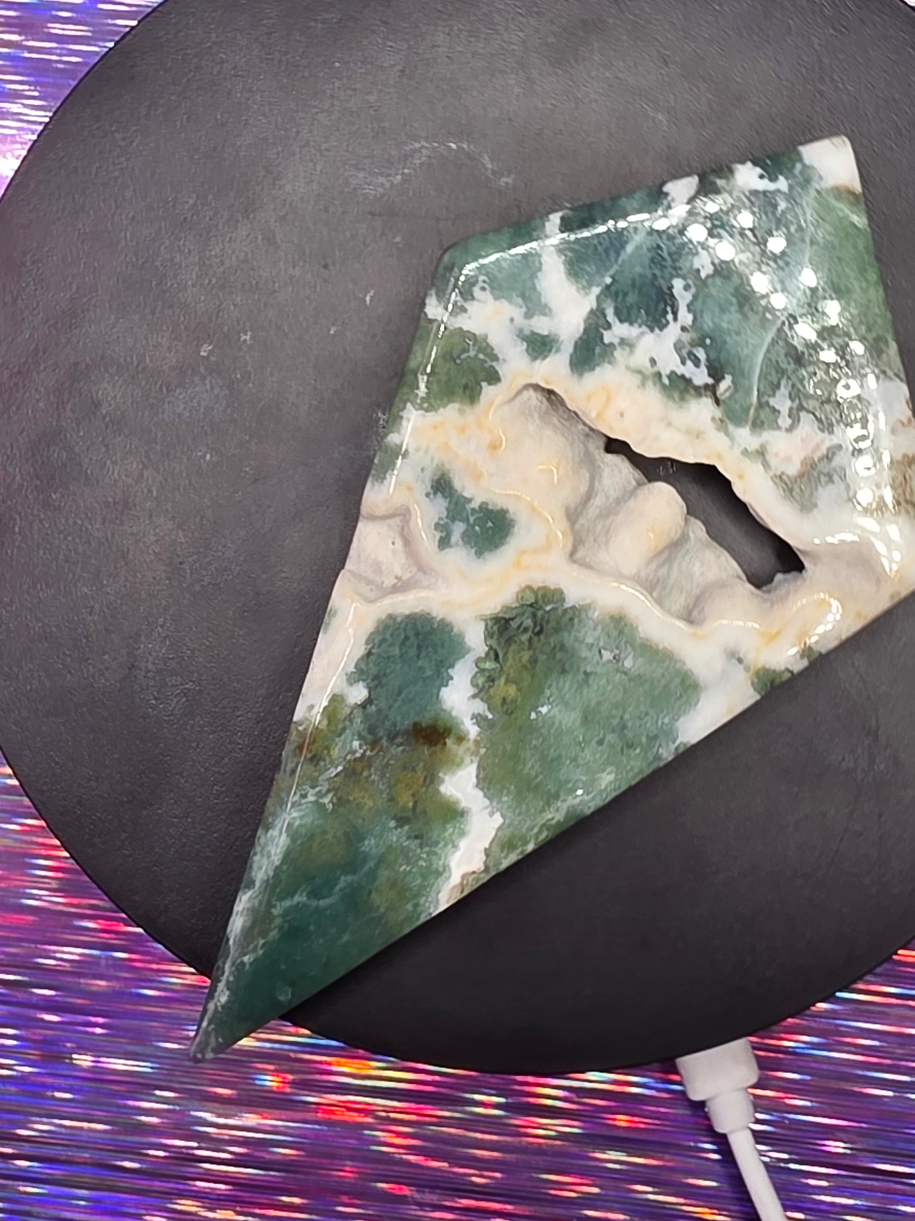 Moss Agate Diamond H