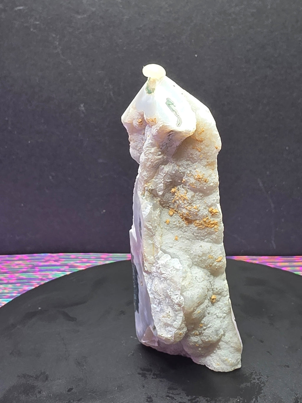 Moss Agate with Druzy Chalcedony Tower A