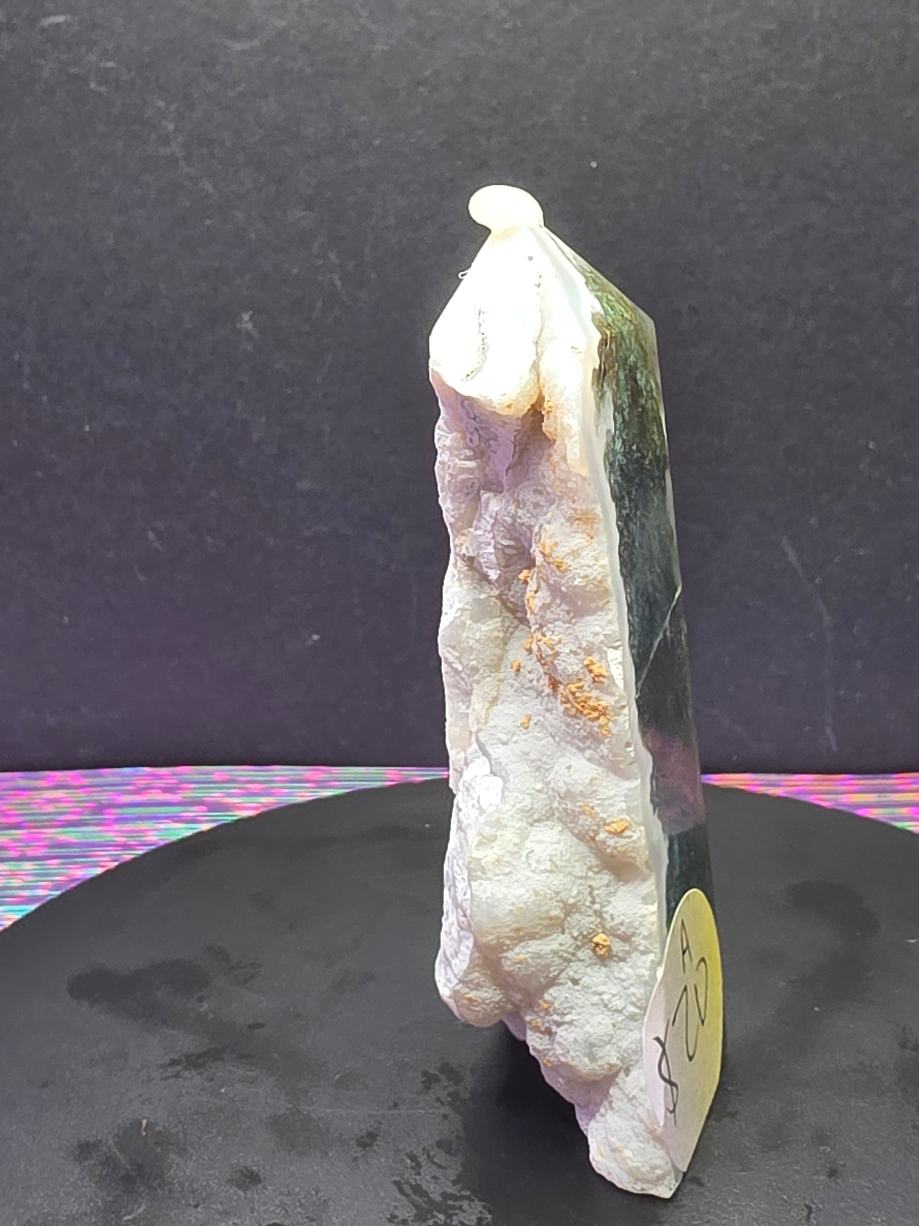 Moss Agate with Druzy Chalcedony Tower A