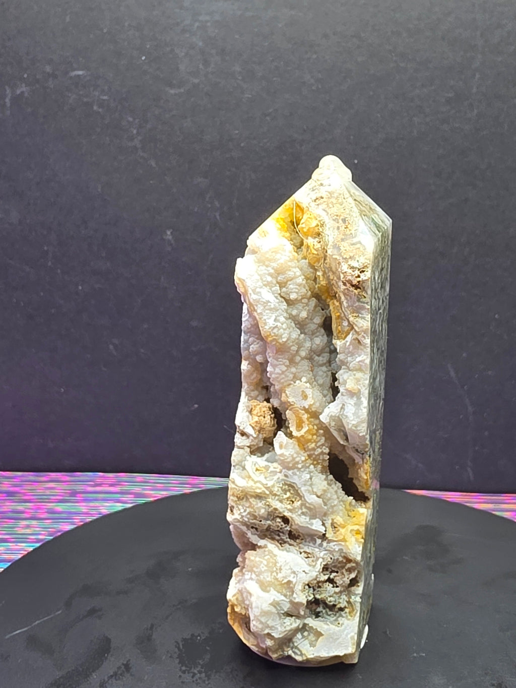 Moss Agate with Druzy Chalcedony Tower C