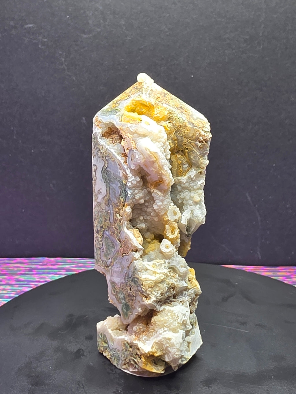 Moss Agate with Druzy Chalcedony Tower C