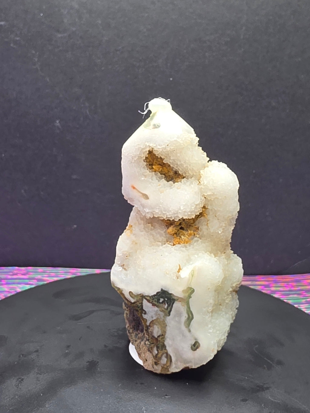 Moss Agate with Druzy Chalcedony Tower D