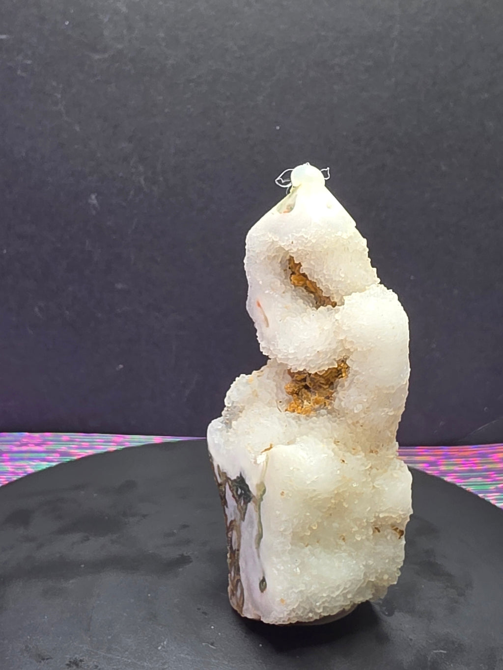 Moss Agate with Druzy Chalcedony Tower D