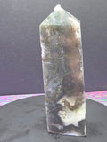 Moss Agate Druzy Chalcedony Tower F