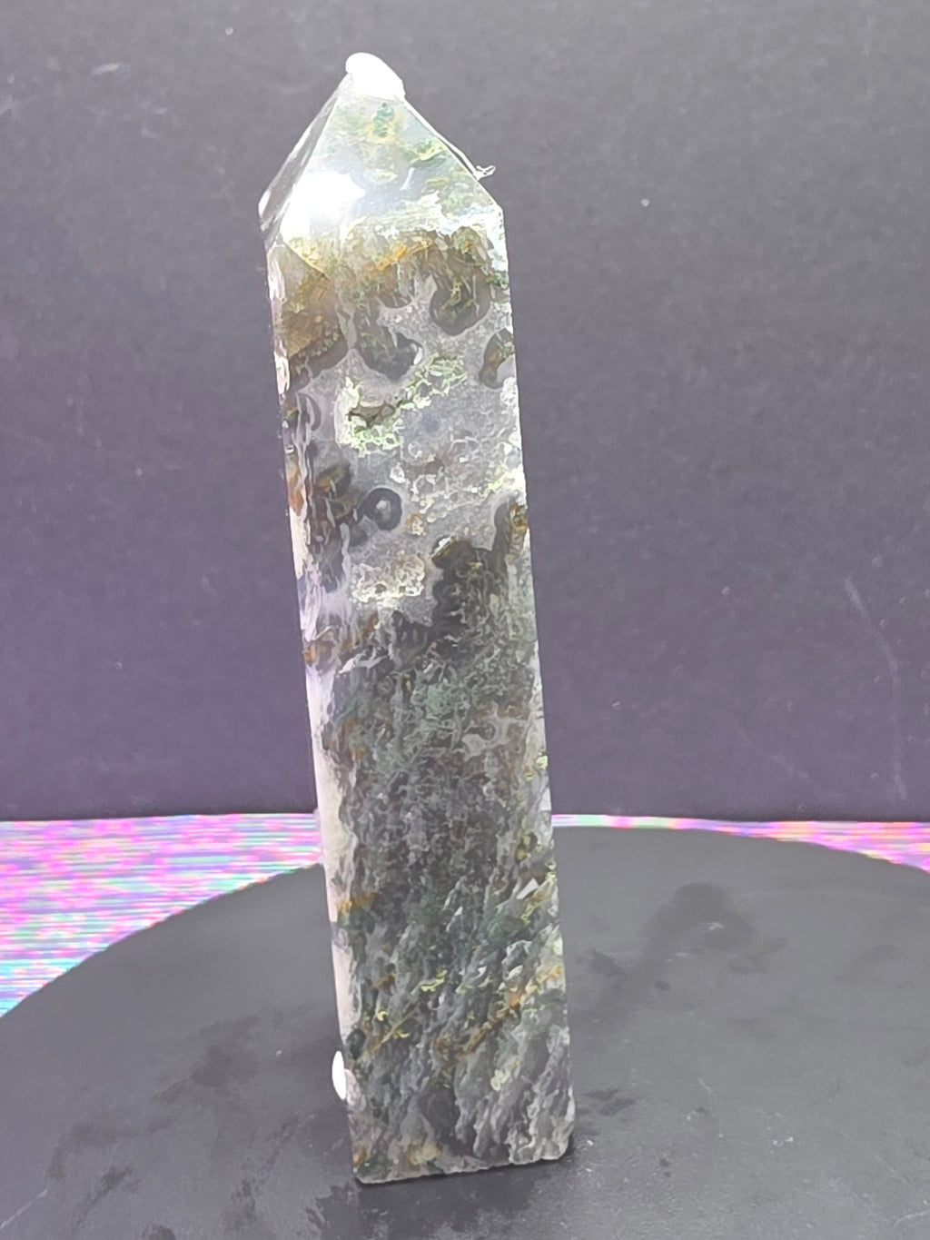 Moss Agate Druzy Chalcedony Tower F