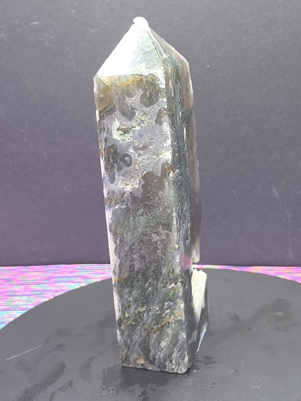 Moss Agate Druzy Chalcedony Tower F
