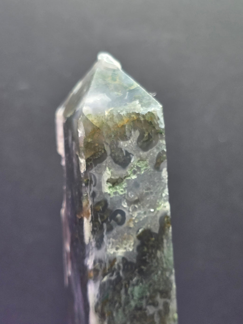 Moss Agate Druzy Chalcedony Tower F