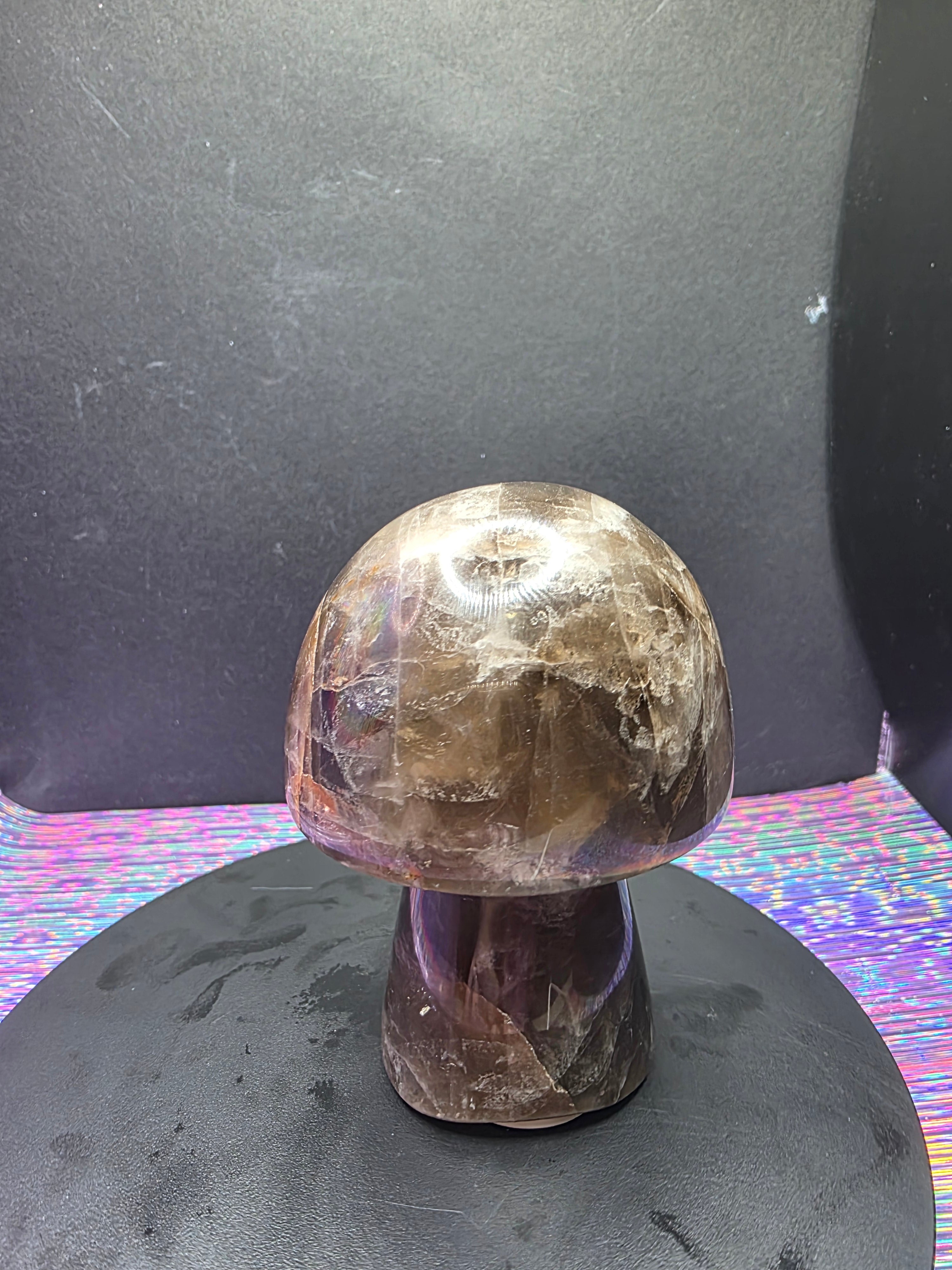Smoky Quartz Mushroom Carving