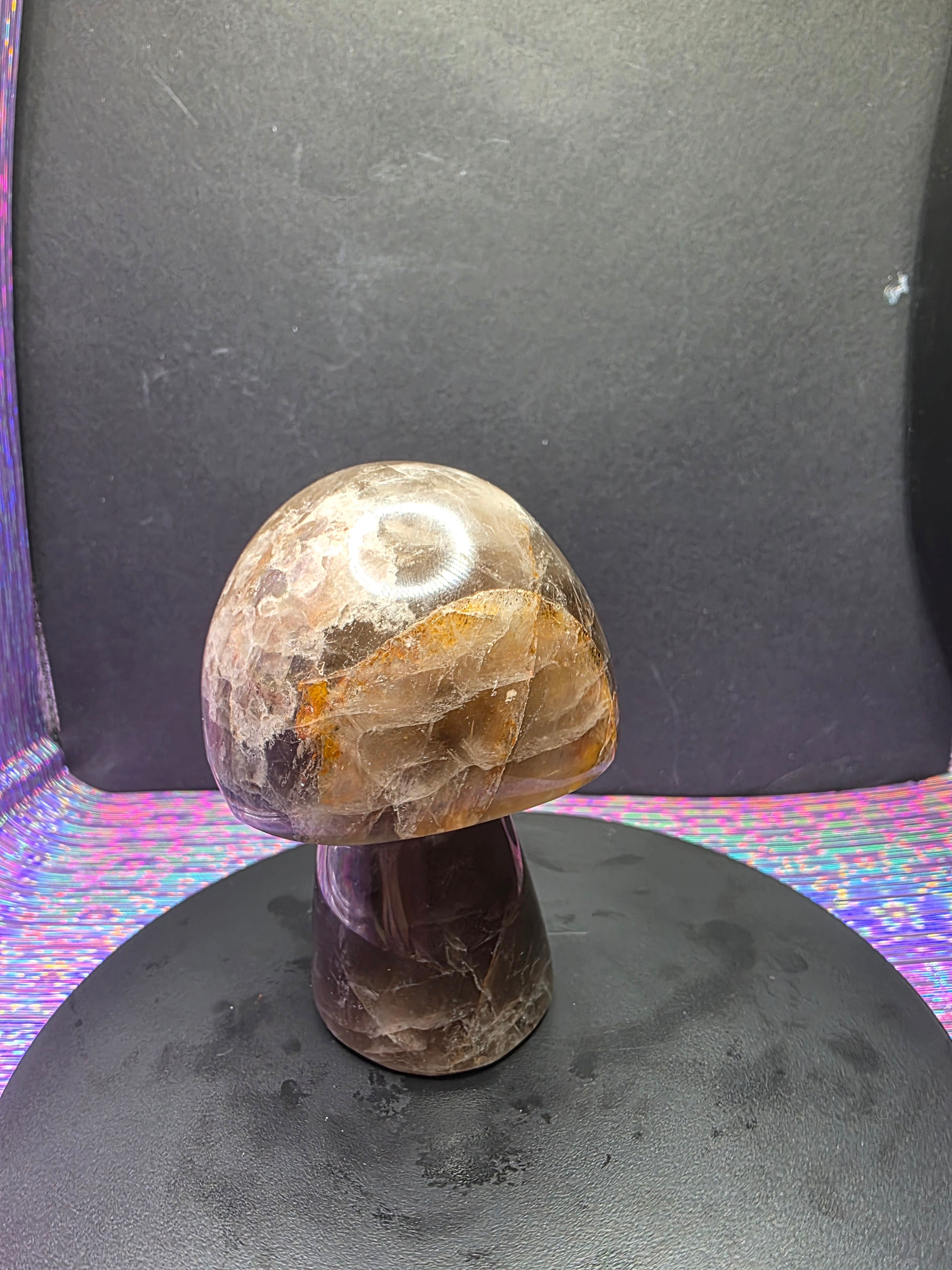 Smoky Quartz Mushroom Carving