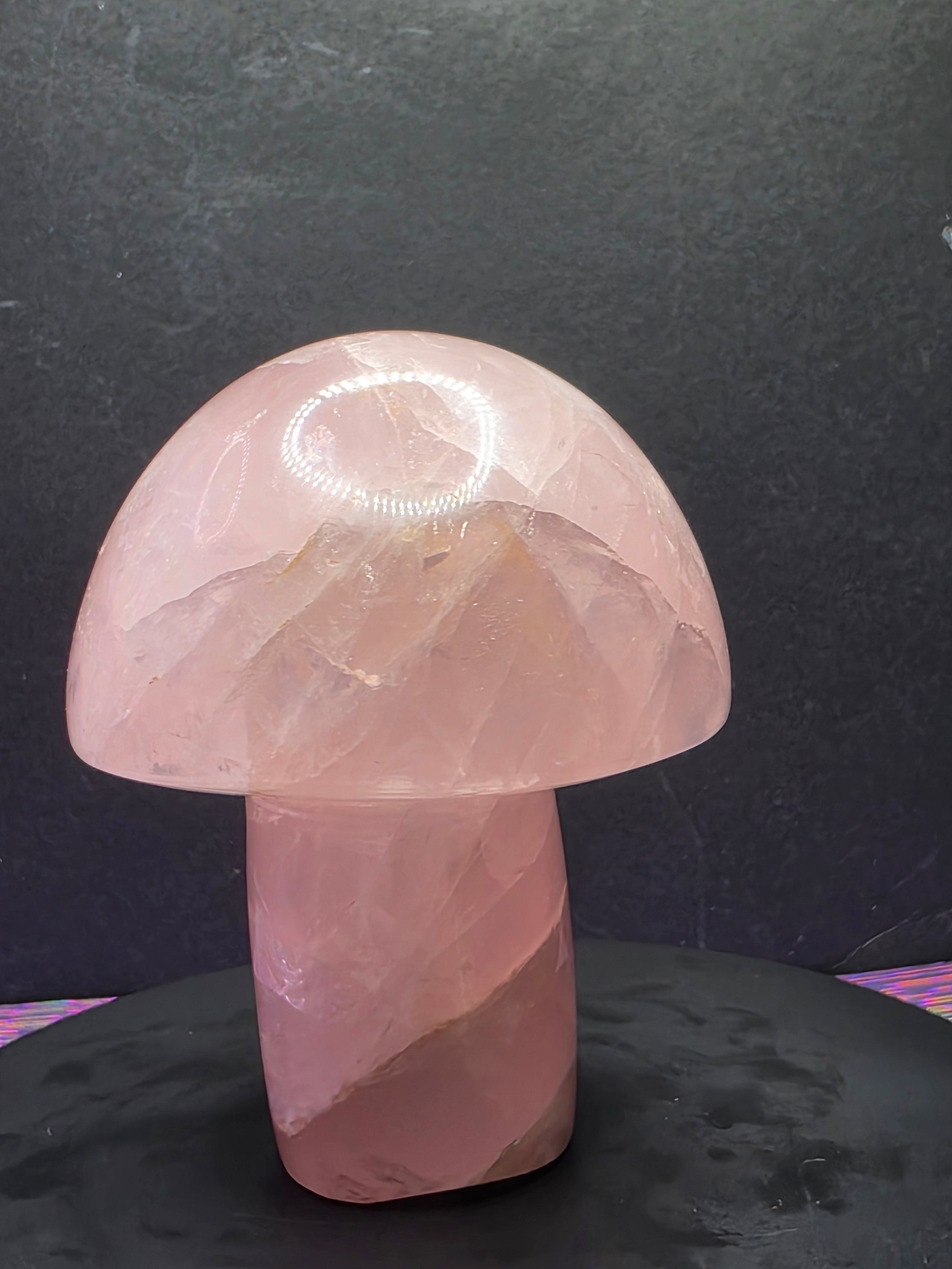 Rose Quartz Mushroom Carving