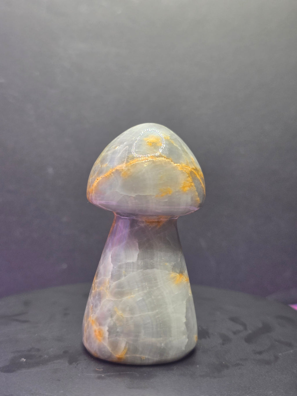 Gray Onyx Mushroom Carving A