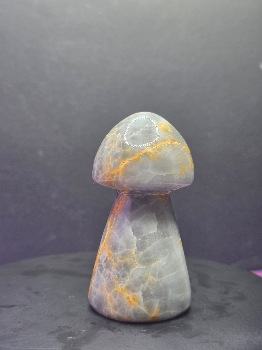 Gray Onyx Mushroom Carving A