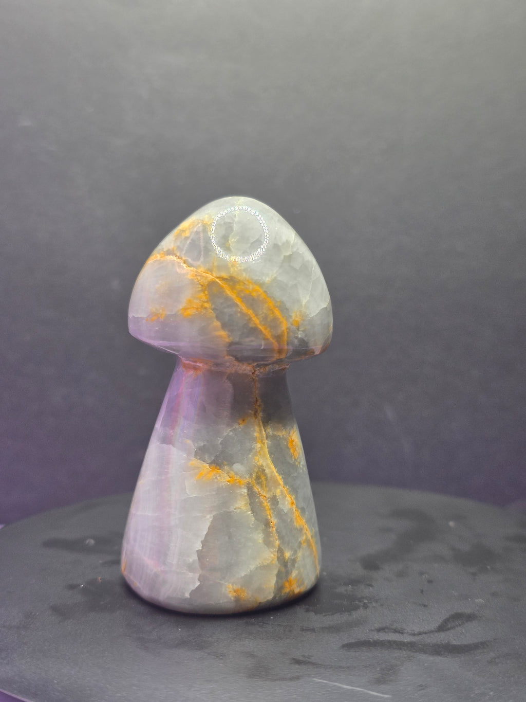 Gray Onyx Mushroom Carving A